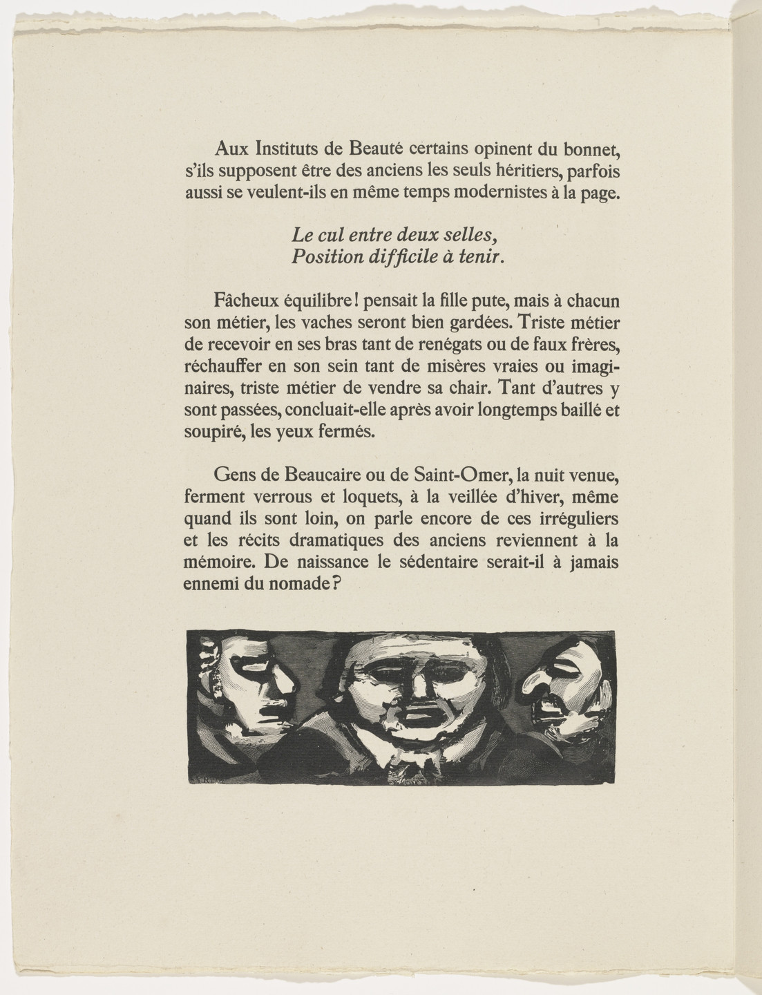 Georges Rouault. In-text plate (page 62) from Cirque de l'étoile filante (The Shooting Star Circus). 1938