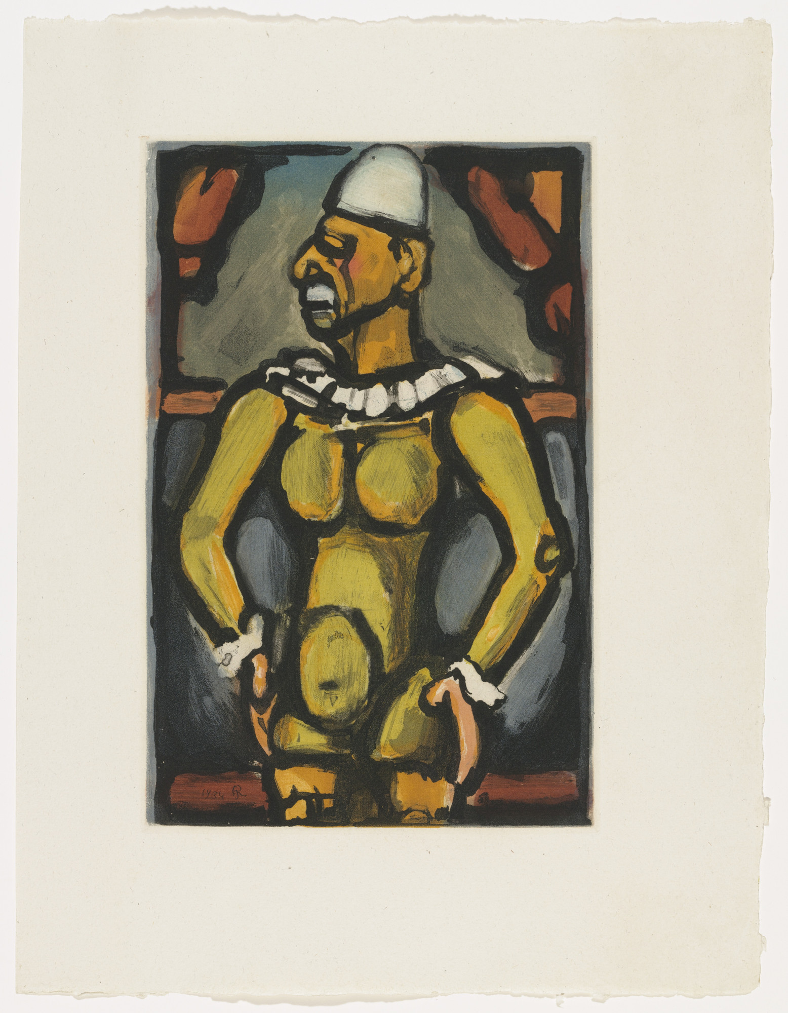 Georges Rouault. Tristes Os (Weary Bones) (plate facing page 64) from Cirque de l'étoile filante (The Shooting Star Circus)