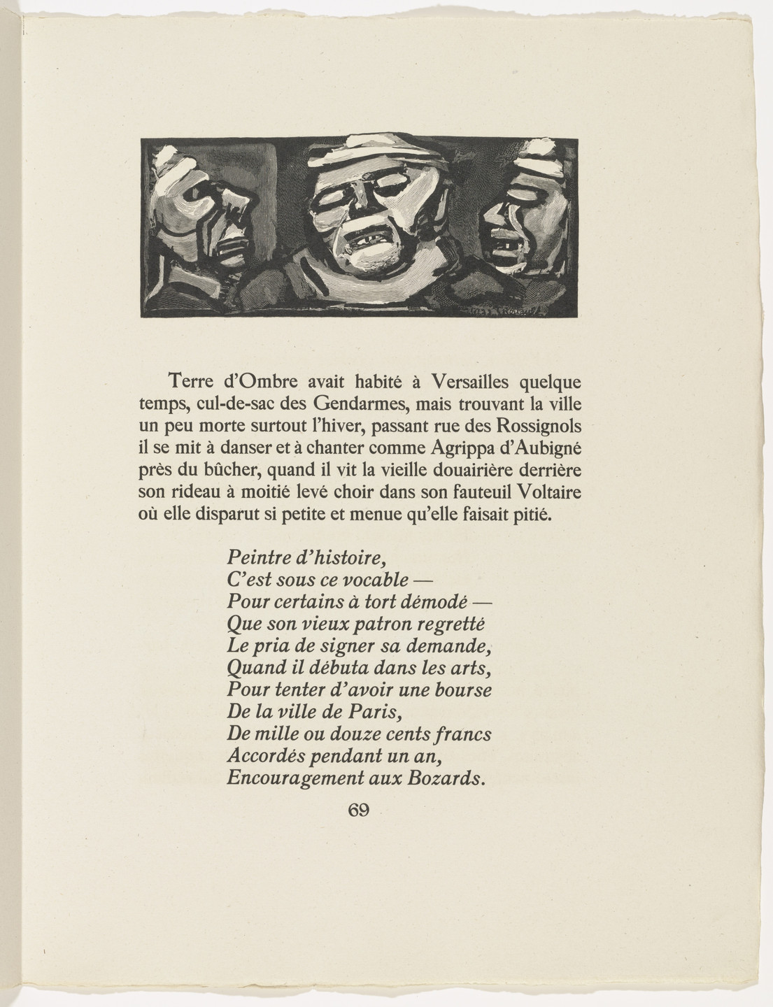 Georges Rouault. In-text plate (page 69) from Cirque de l'étoile filante (The Shooting Star Circus). 1938