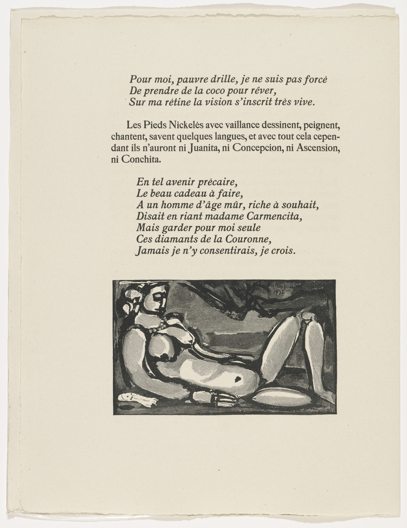 Georges Rouault. In-text plate (page 78) from Cirque de l'étoile filante (The Shooting Star Circus)