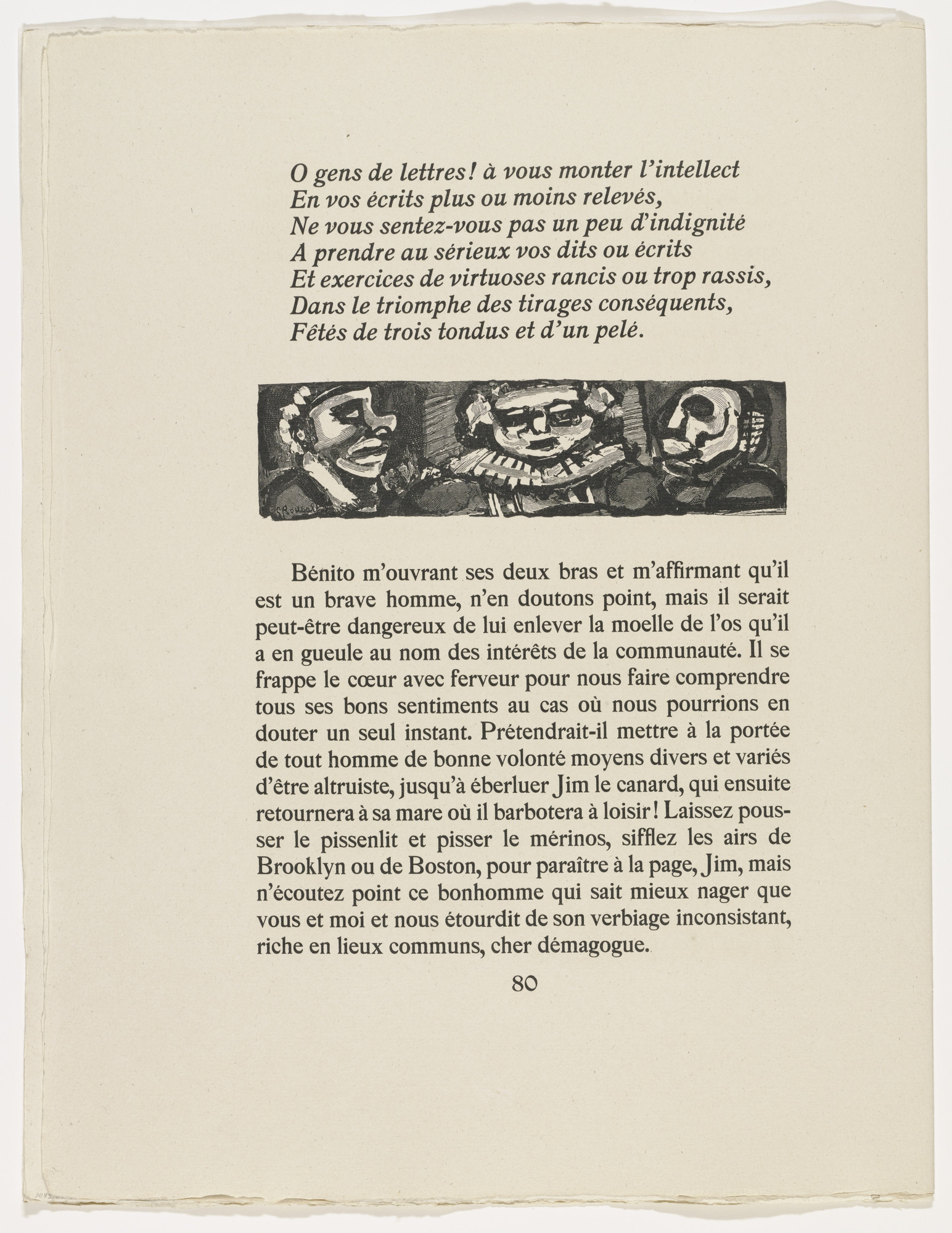 Georges Rouault. In-text plate (page 80) from Cirque de l'étoile filante (The Shooting Star Circus)
