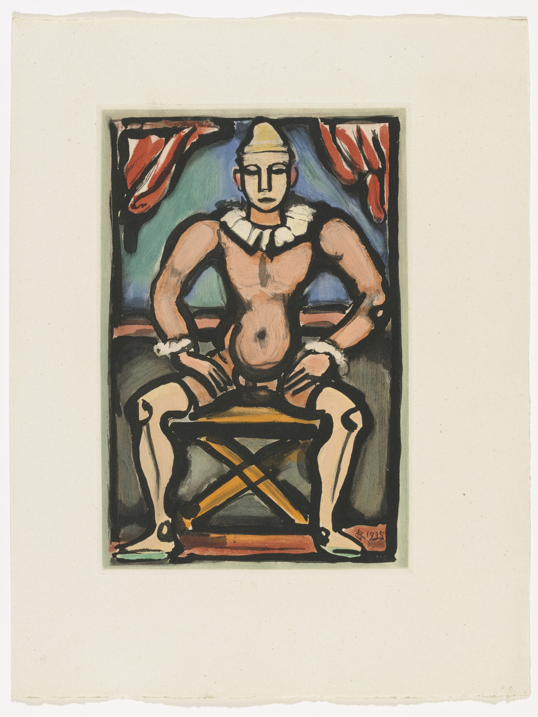 Georges Rouault. Enfant de la balle (Child of the Circus) (plate facing page 84) from Cirque de l'étoile filante (The Shooting Star Circus). 1935, published 1938
