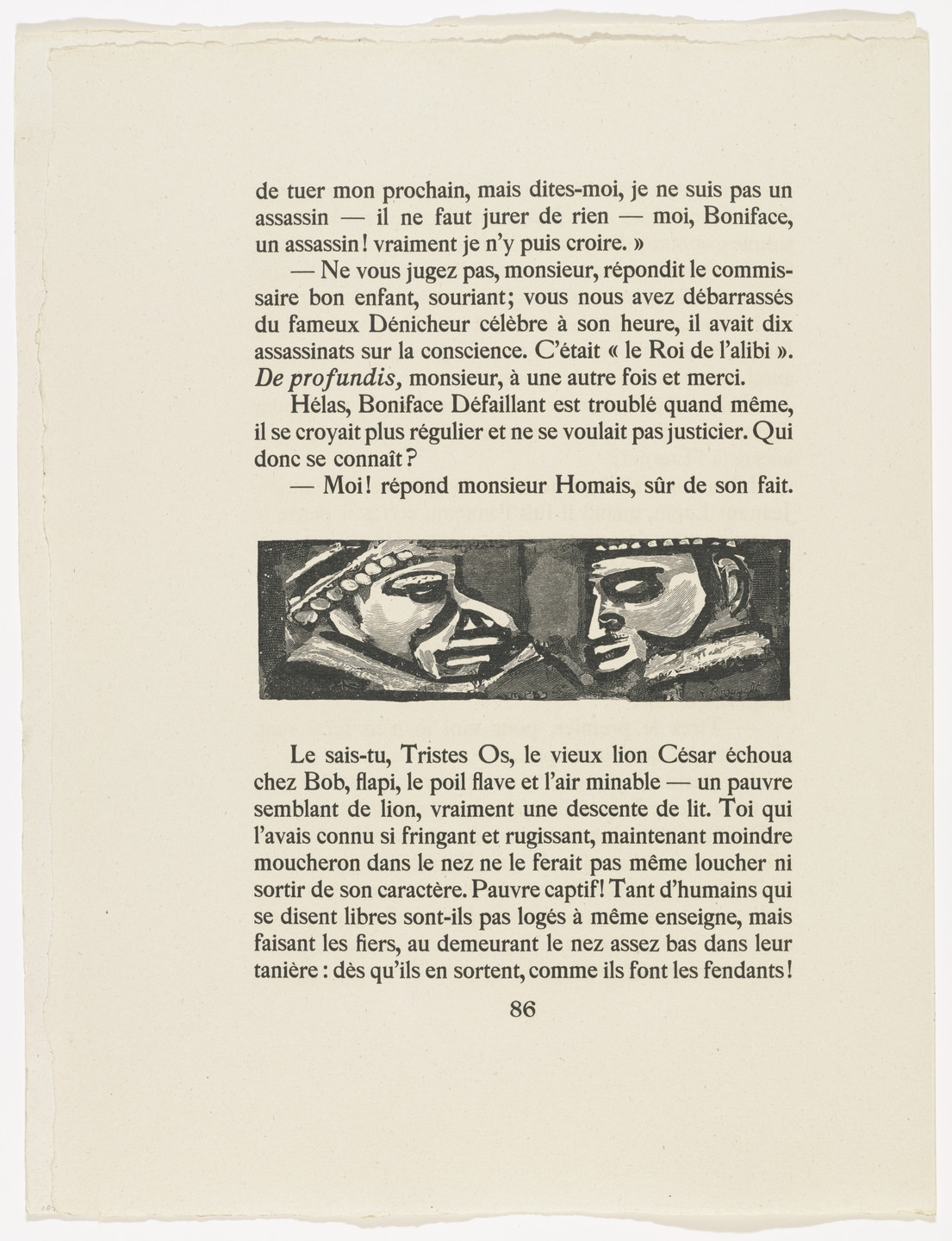 Georges Rouault. In-text plate (page 86) from Cirque de l'étoile filante (The Shooting Star Circus). 1938