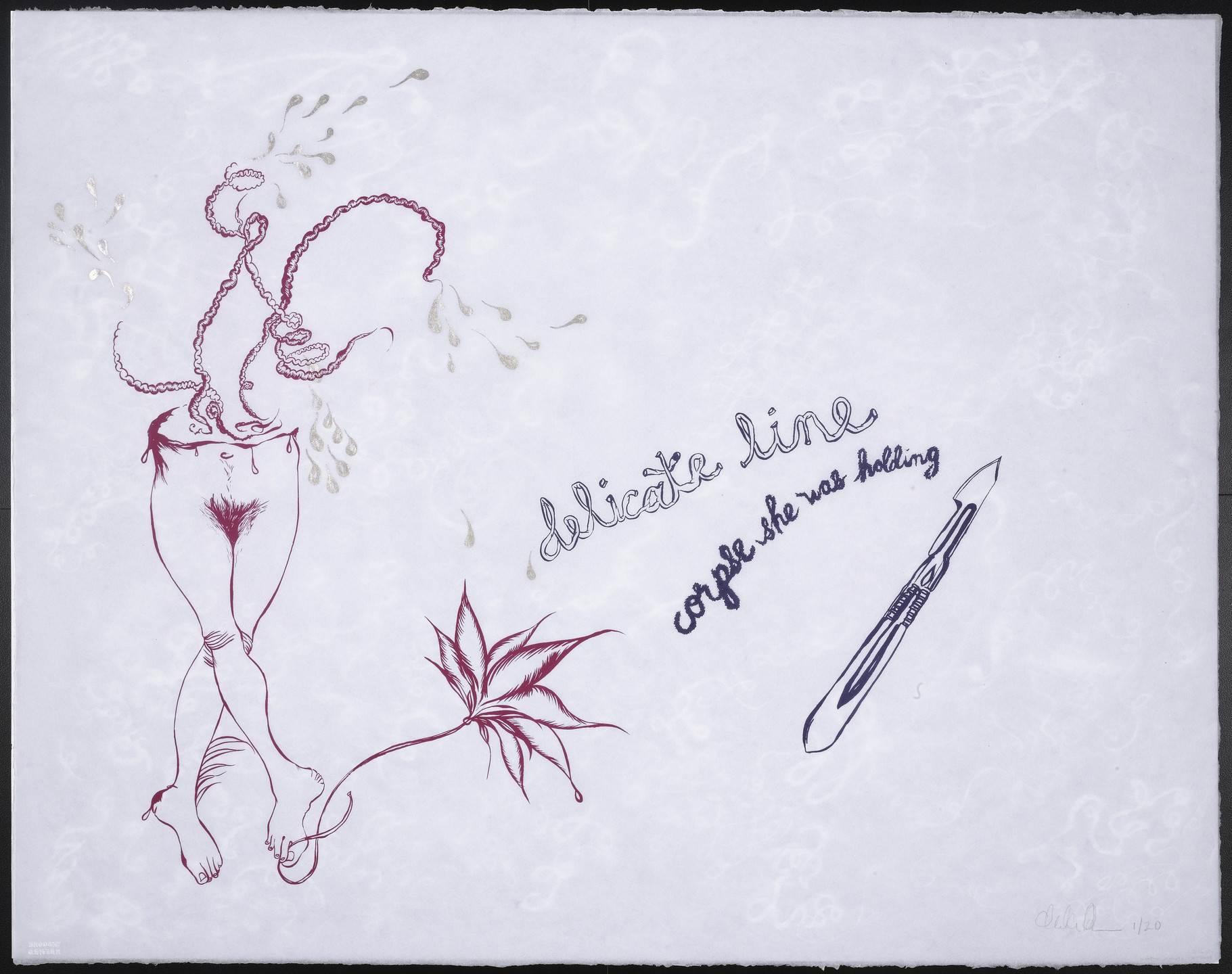 Chitra Ganesh. Untitled from Delicate Line (Corpse she was holding): Her head in the flames?. 2009