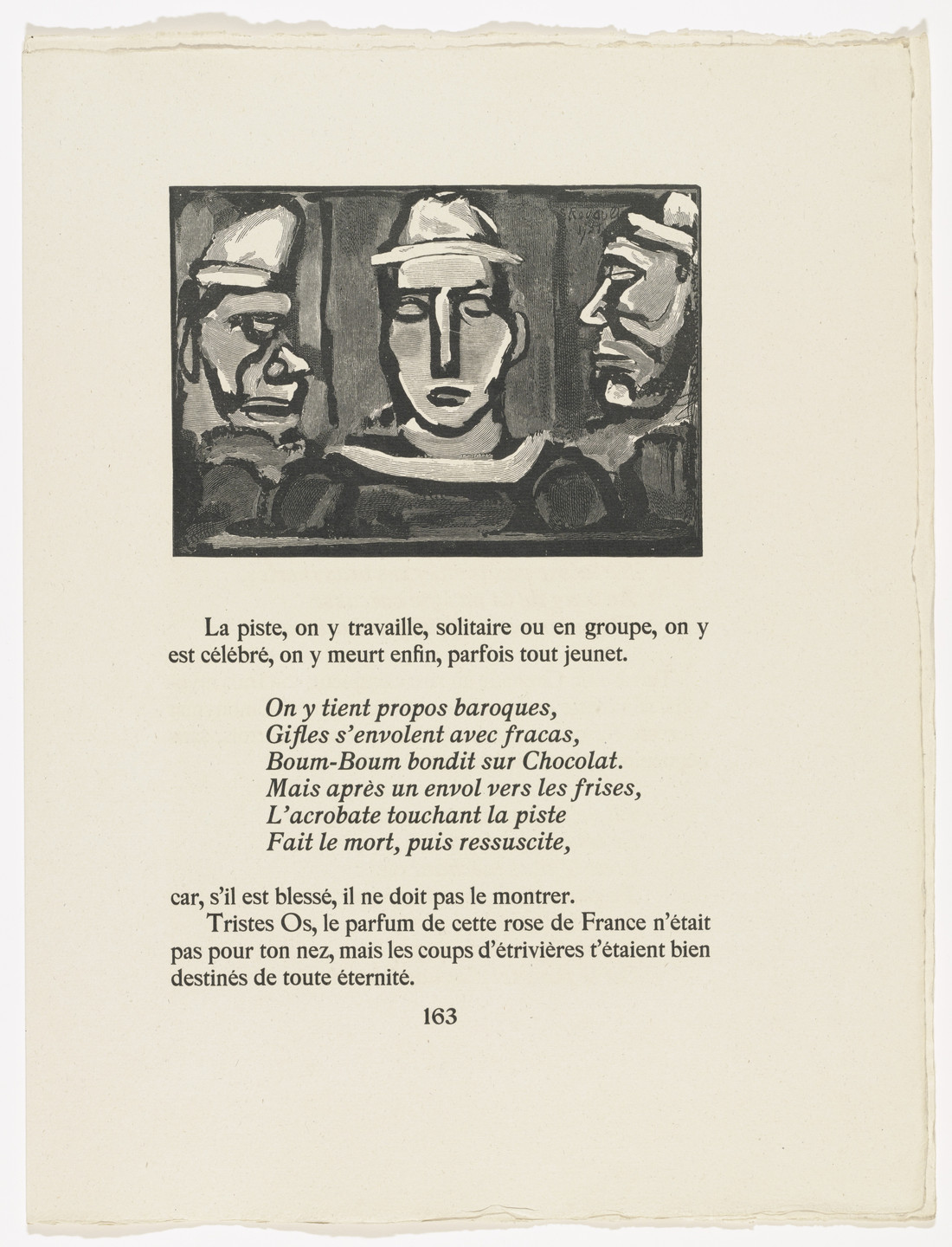 Georges Rouault. Headpiece (page 163) from Cirque de l'étoile filante (The Shooting Star Circus). 1938