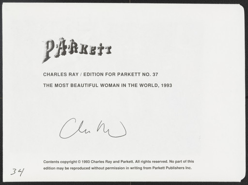 The Most Beautiful Women in the World (for Parkett no. 37)