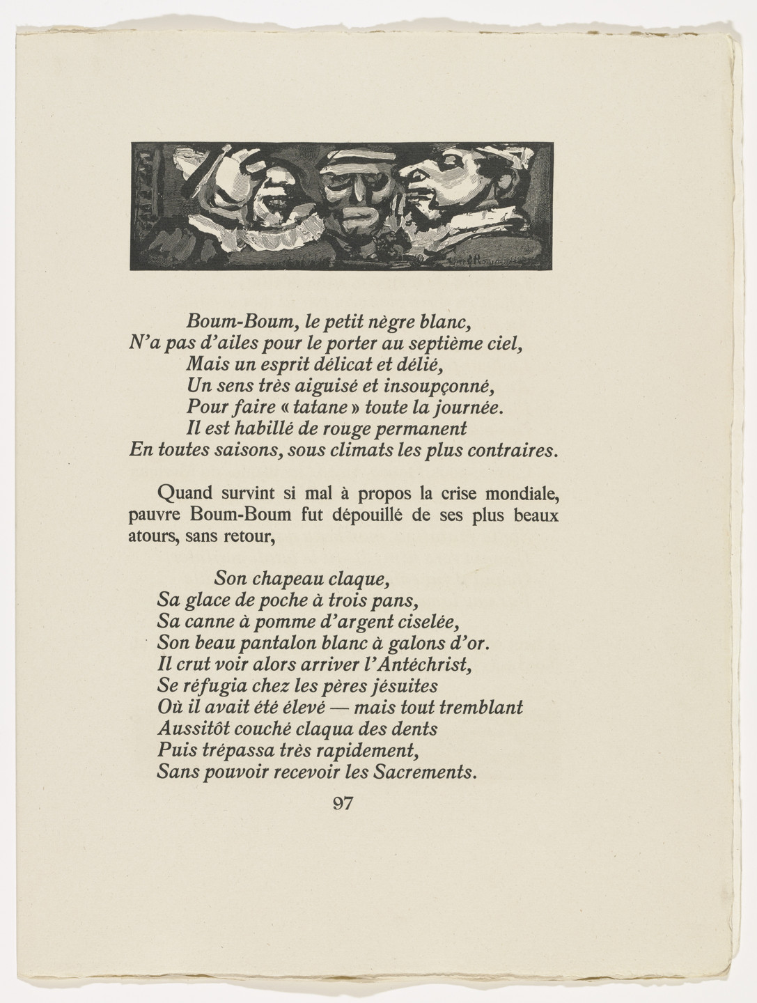 Georges Rouault. In-text plate (page 97) from Cirque de l'étoile filante (The Shooting Star Circus). 1938