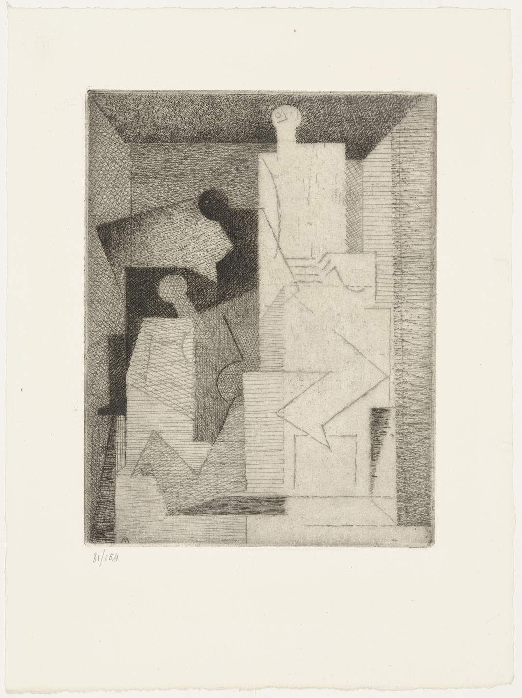 Louis Marcoussis. The Three Women (Les trois femmes) from Ten Etchings for Aurélia (10 Eaux-fortes pour Aurélia) by Gérard de Nerval. 1931