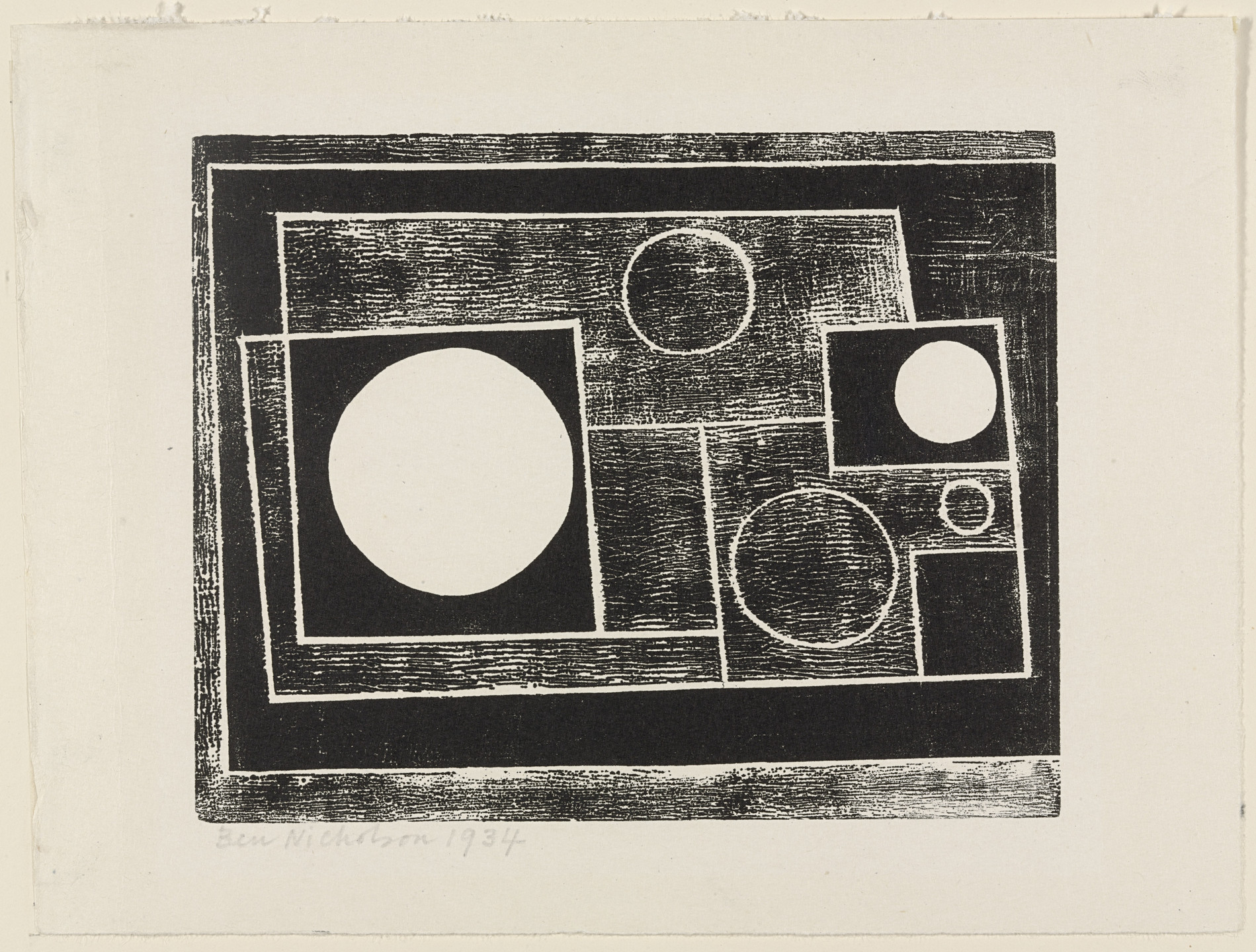 Ben Nicholson. Five Circles (plate, folio 35) from 23 Gravures. 1934, published 1935