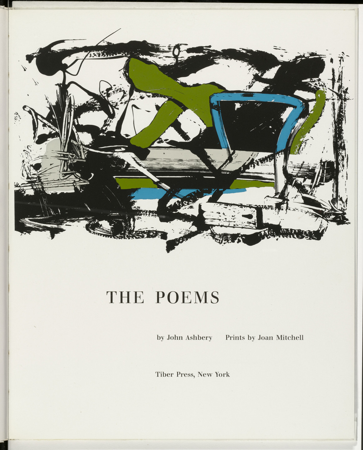 Joan Mitchell. Title page from The Poems. 1960