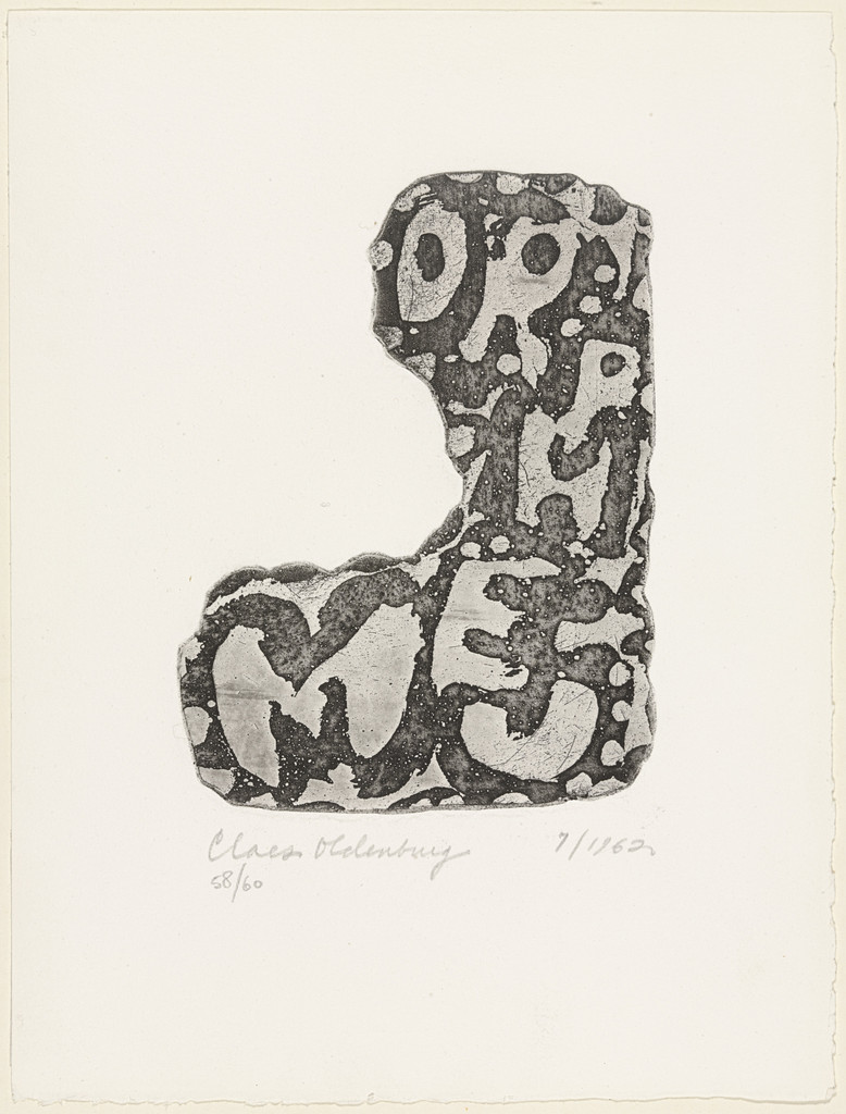 Orpheum Sign (plate 13) from The International Anthology of Contemporary Engraving: The International Avant-Garde, Volume 5: America Discovered (Anthologia internazionale dell'incisione contemporanea: L'Avanguardia internazionale: Volume 5: Scoperta dell'America), Claes Oldenburg, 1962, published 1964
