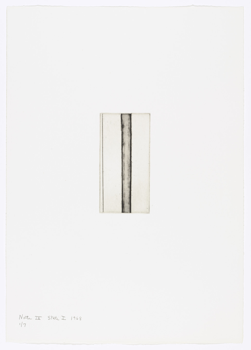Barnett Newman. Note IX (State I) from Notes. 1968