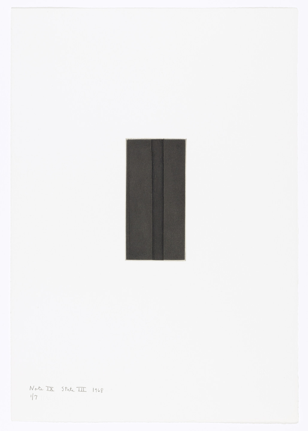Barnett Newman. Note IX (State III) from Notes. 1968