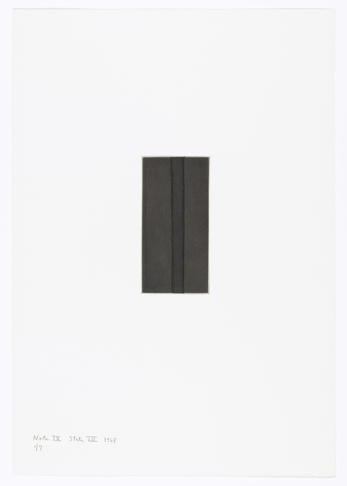 Barnett Newman. Note IX (State III) from Notes
