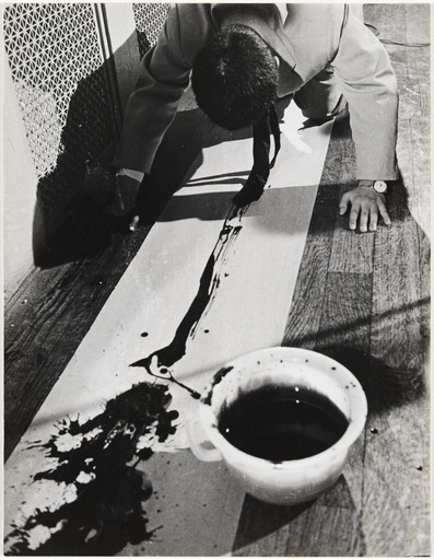 La Monte Young with Nam June Paik. La Monte Young's Composition 1960 #10 (to Bob Morris) performed by Nam June Paik during Fluxus Internationale Festspiele Neuester Musik, Städtisches Museum, Wiesbaden, September 1–23, 1962. 1962