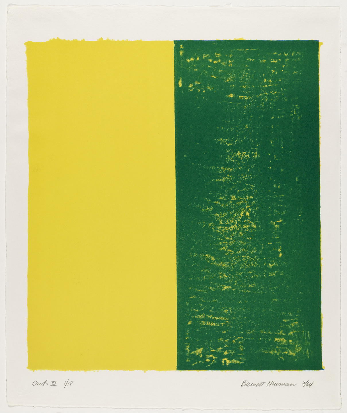 Barnett Newman. Canto XI from 18 Cantos. 1964
