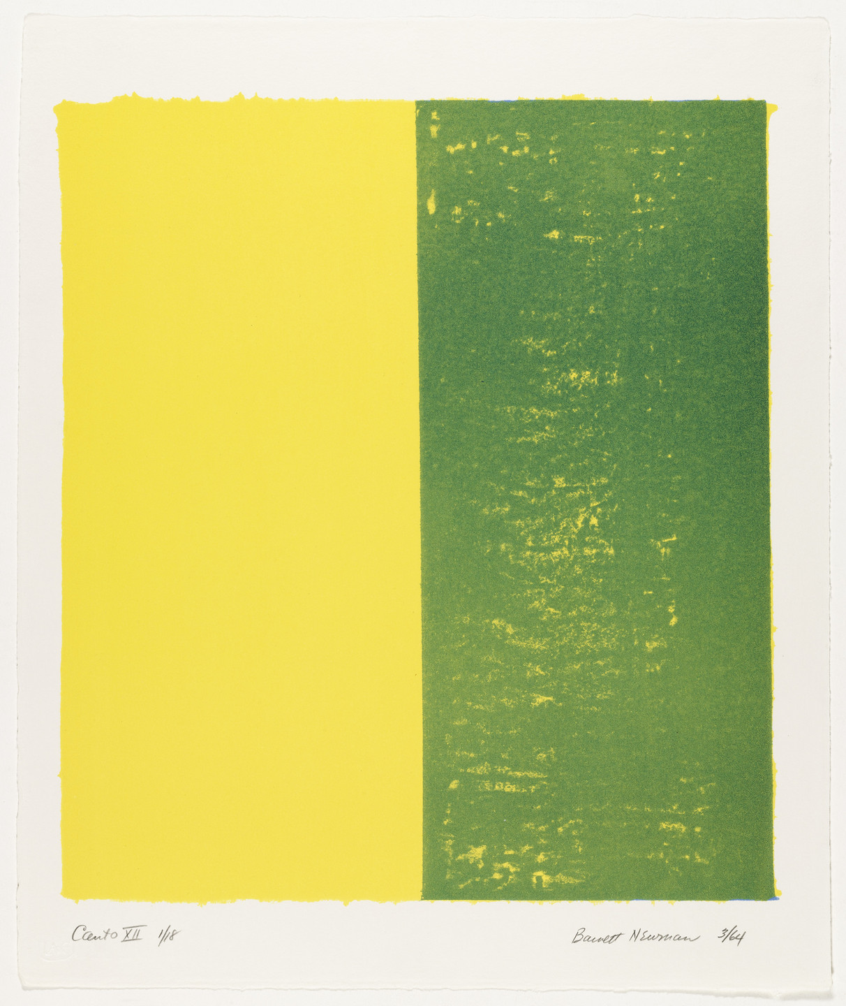 Barnett Newman. Canto XII from 18 Cantos. 1964