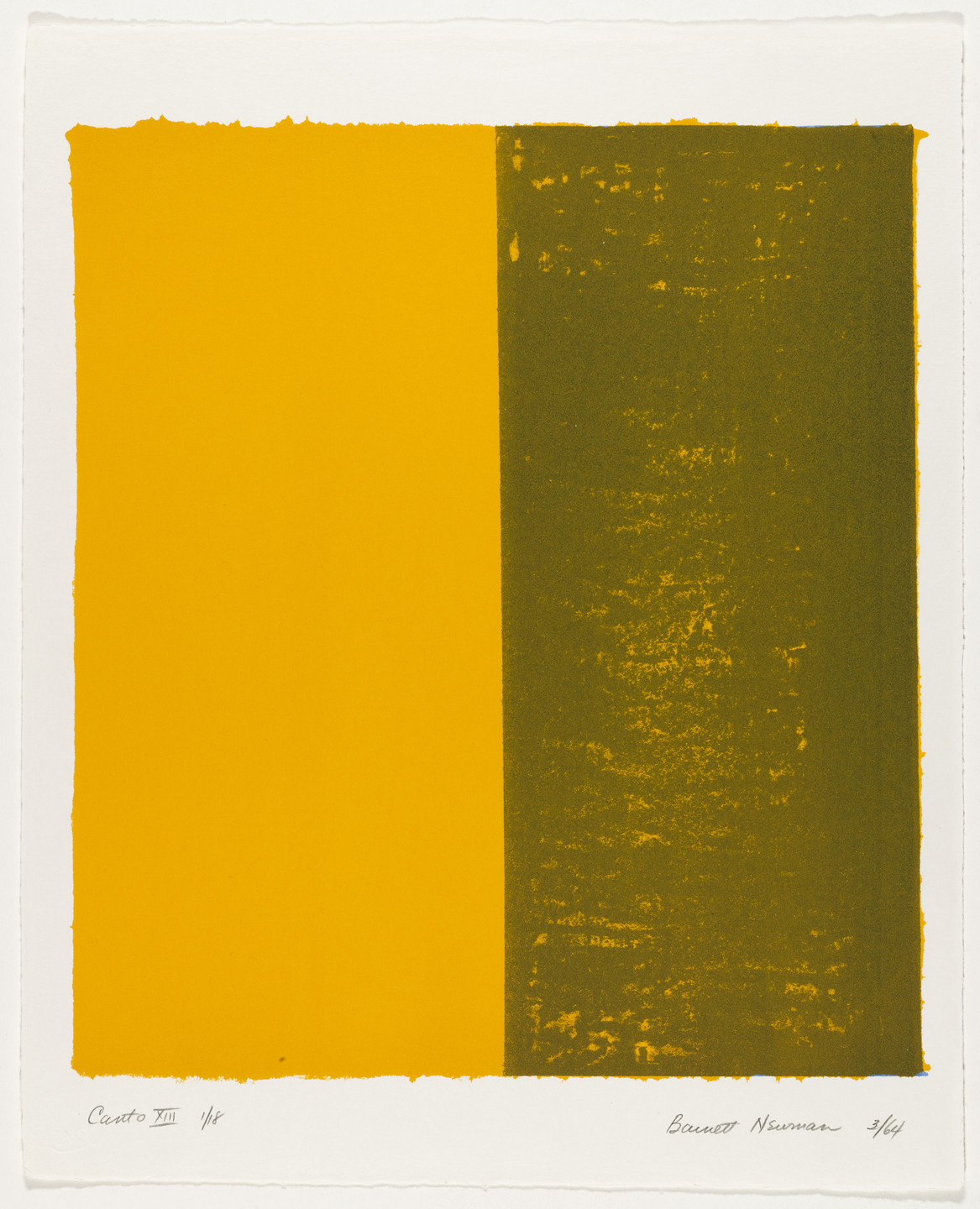 Barnett Newman. Canto XIII from 18 Cantos. 1964
