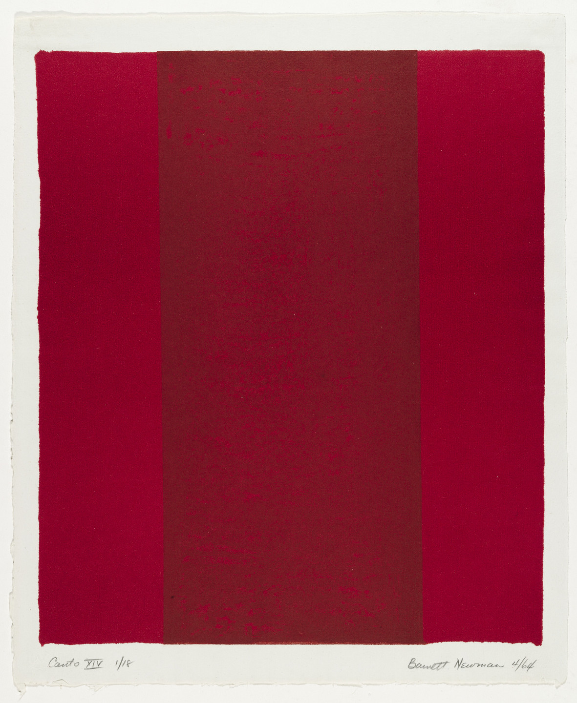 Barnett Newman. Canto XIV from 18 Cantos. 1964