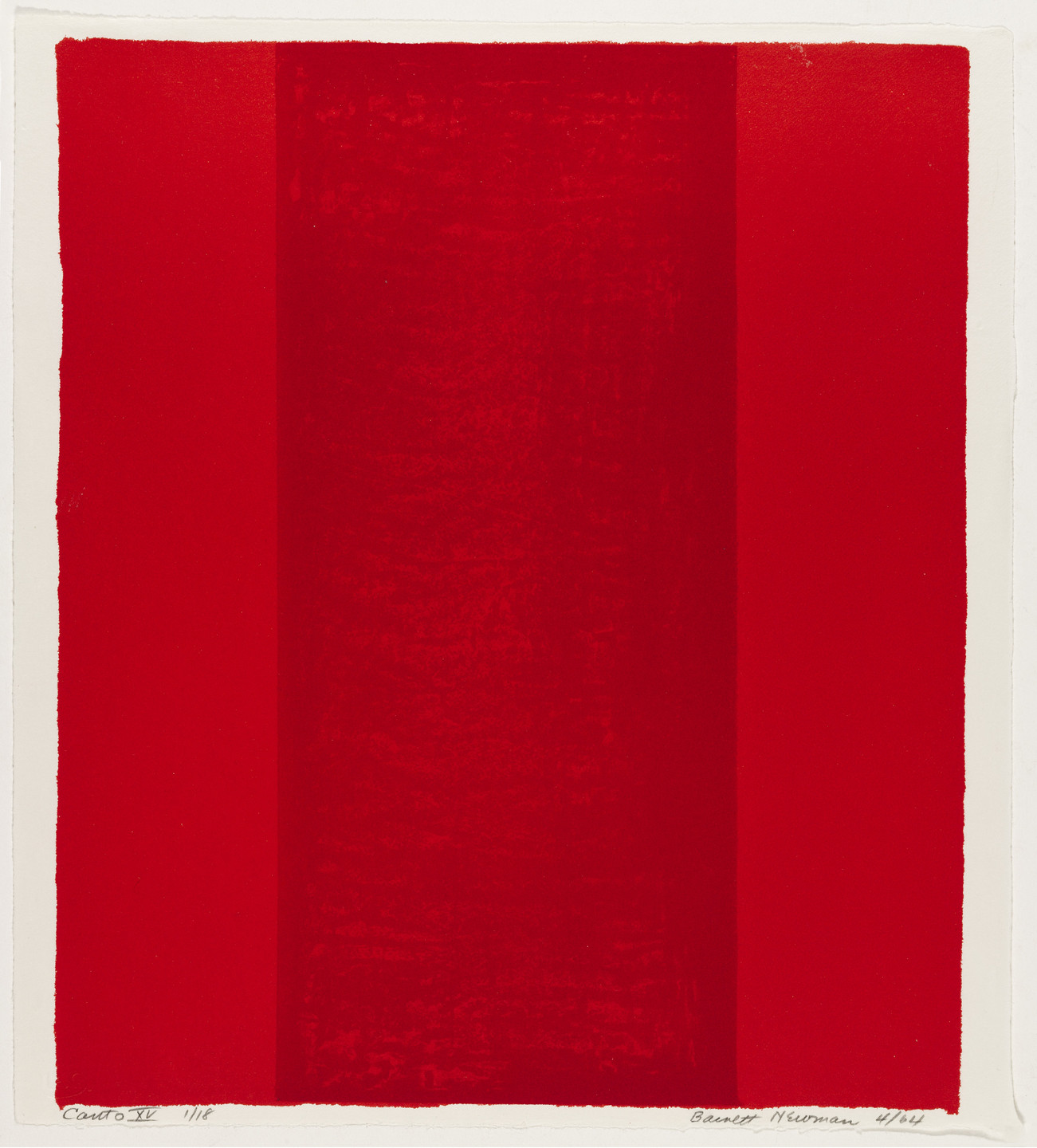 Barnett Newman. Canto XV from 18 Cantos. 1964