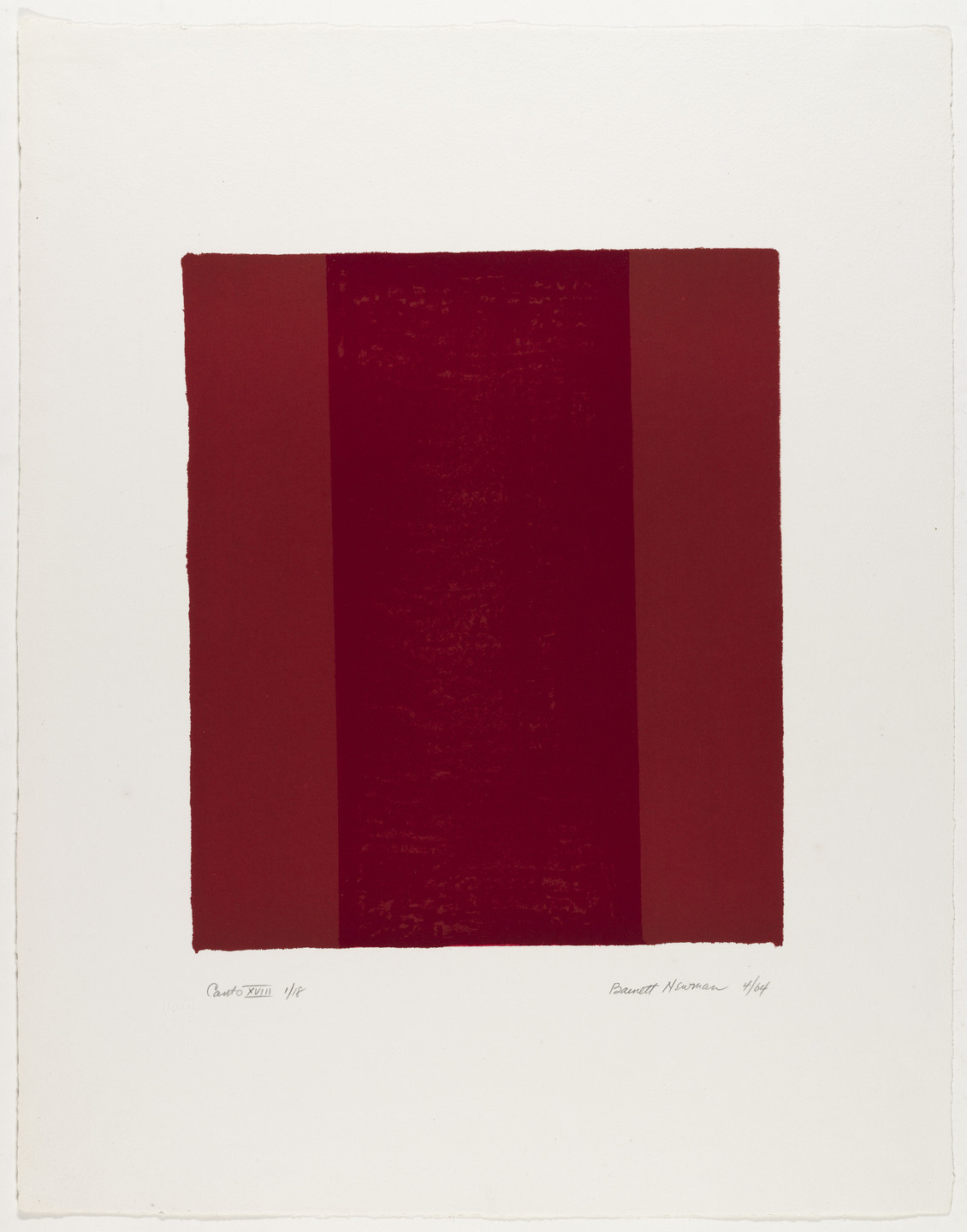 Barnett Newman. Canto XVIII from 18 Cantos. 1964