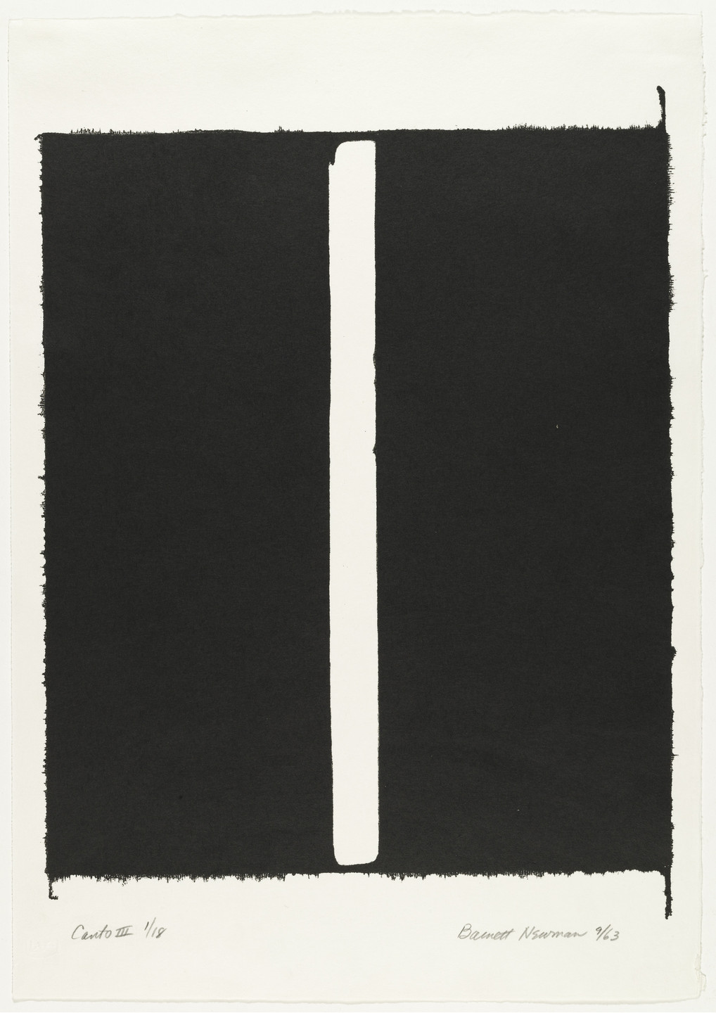 Barnett Newman. Canto III from 18 Cantos. 1963