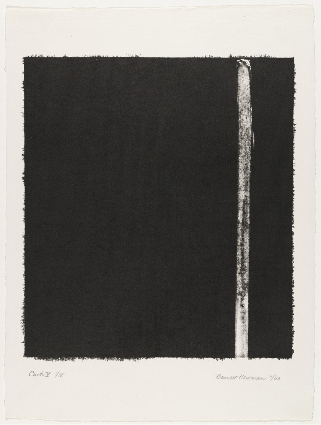 Barnett Newman. Canto V from 18 Cantos. 1963