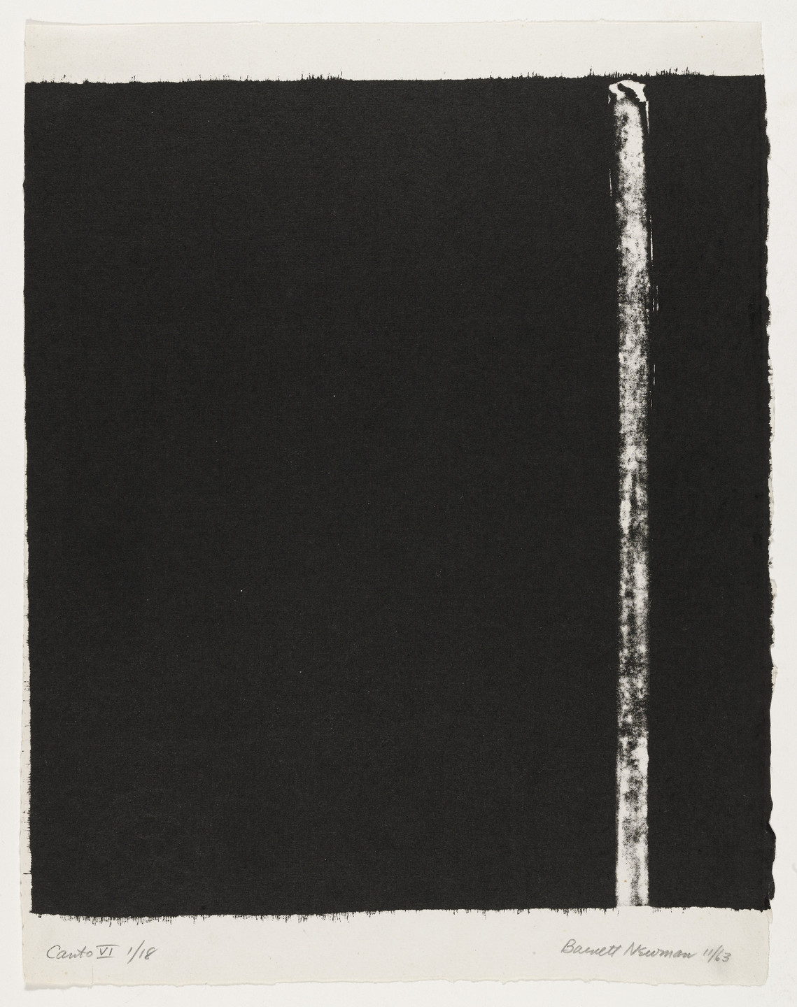 Barnett Newman. Canto VI from 18 Cantos. 1963