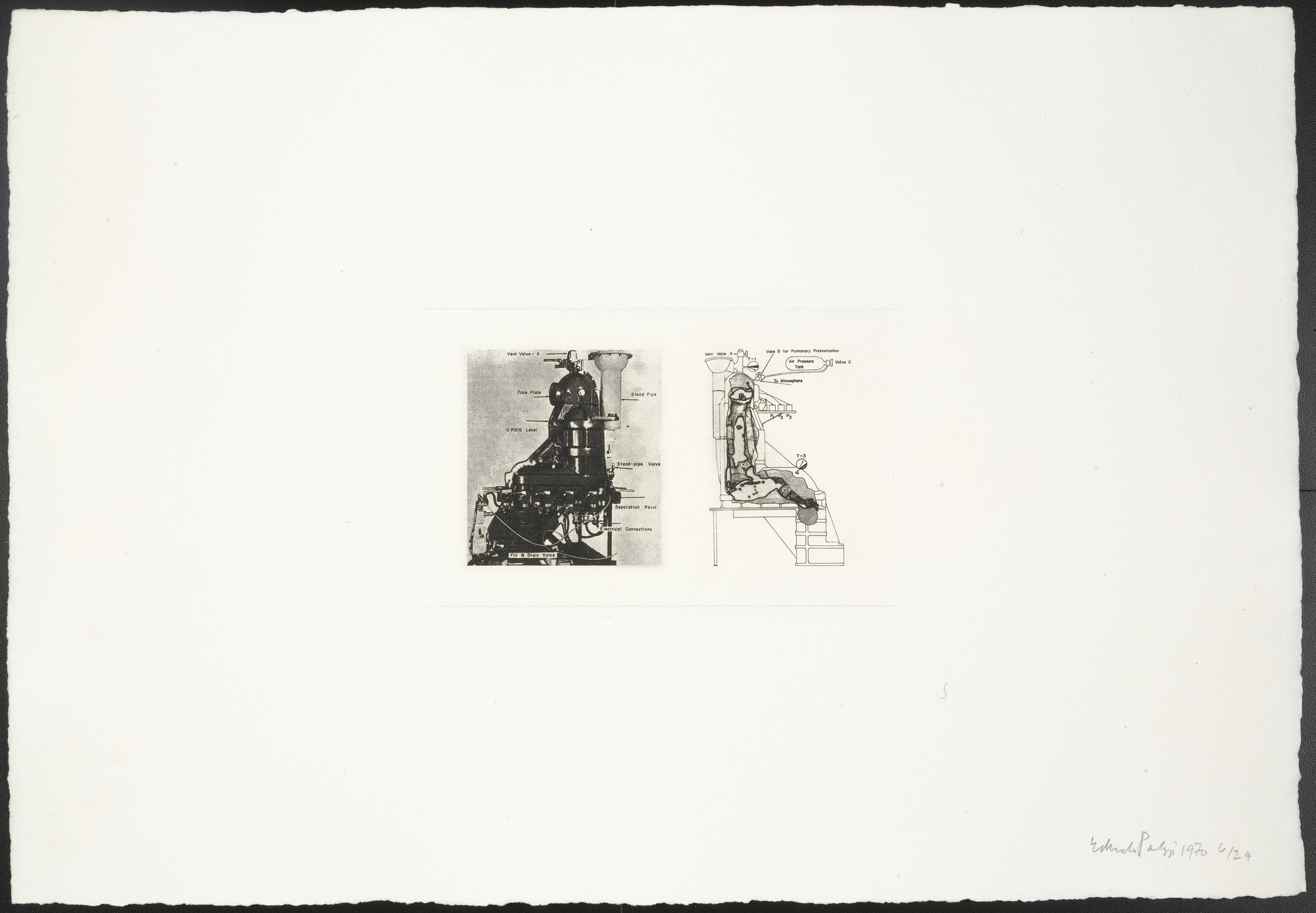 Eduardo Paolozzi. Untitled (Decompression Pair) from The Conditional Probability Machine. 1970