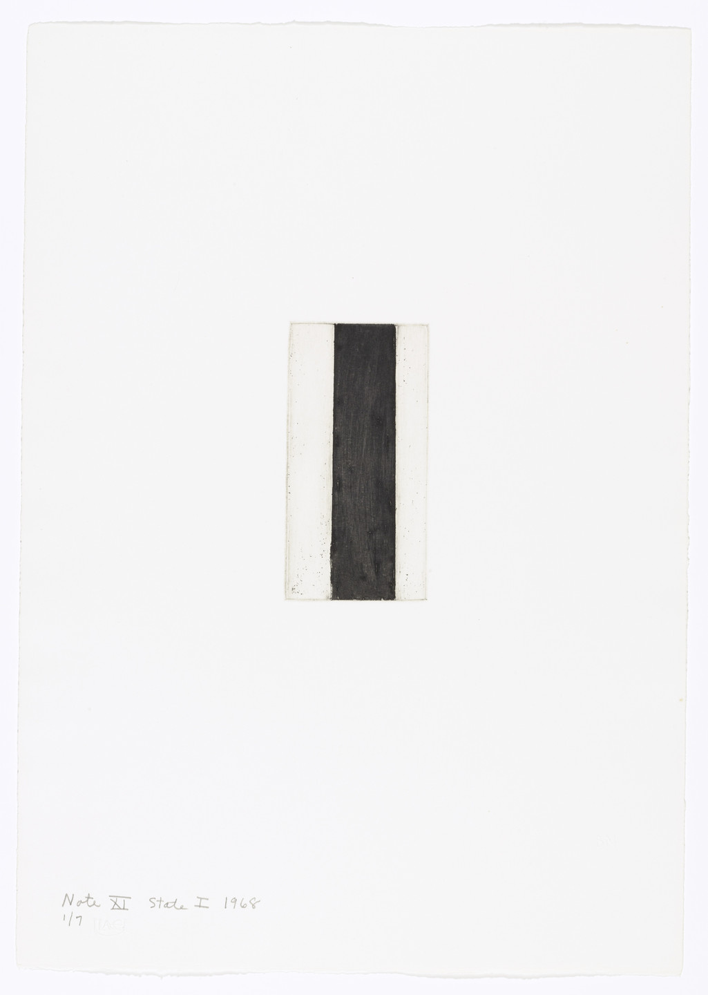 Barnett Newman. Note XI (State I) from Notes. 1968