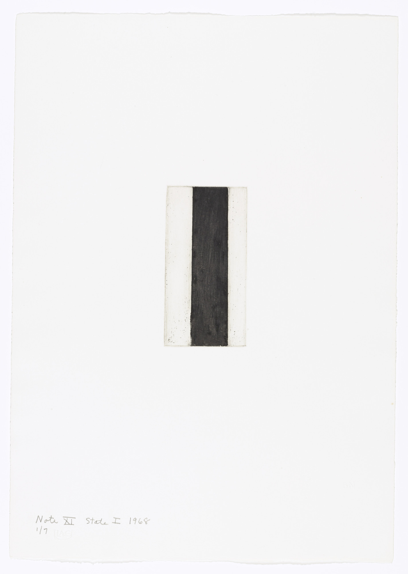 Barnett Newman. Note XI (State I) from Notes