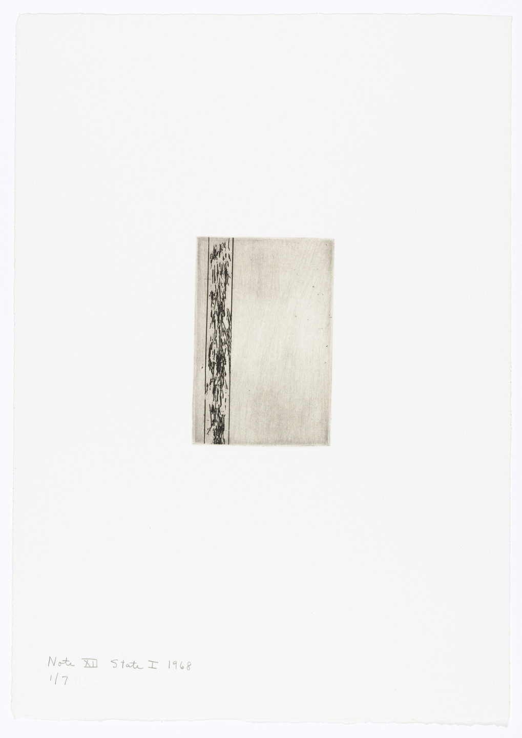 Barnett Newman. Note XII (State I) from Notes. 1968