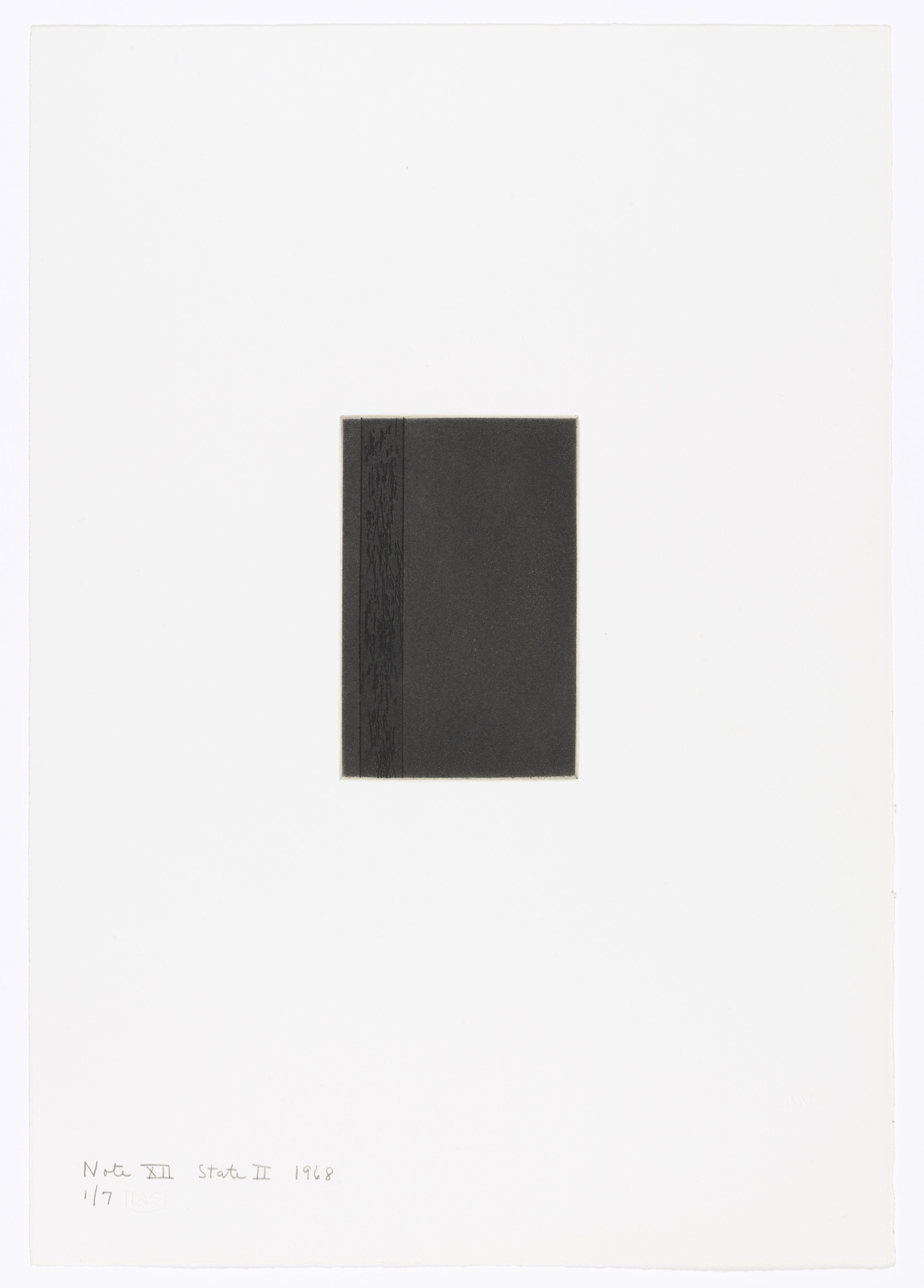 Barnett Newman. Note XII (State II) from Notes
