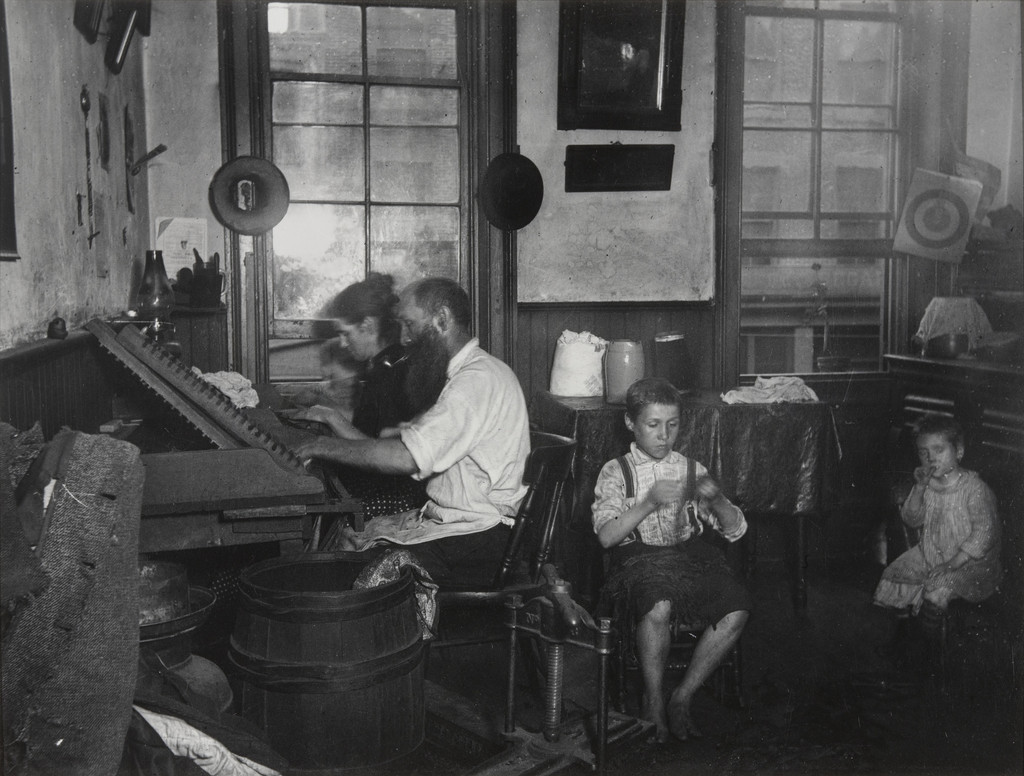 Bohemian Cigarmakers at Work in Their Tenement