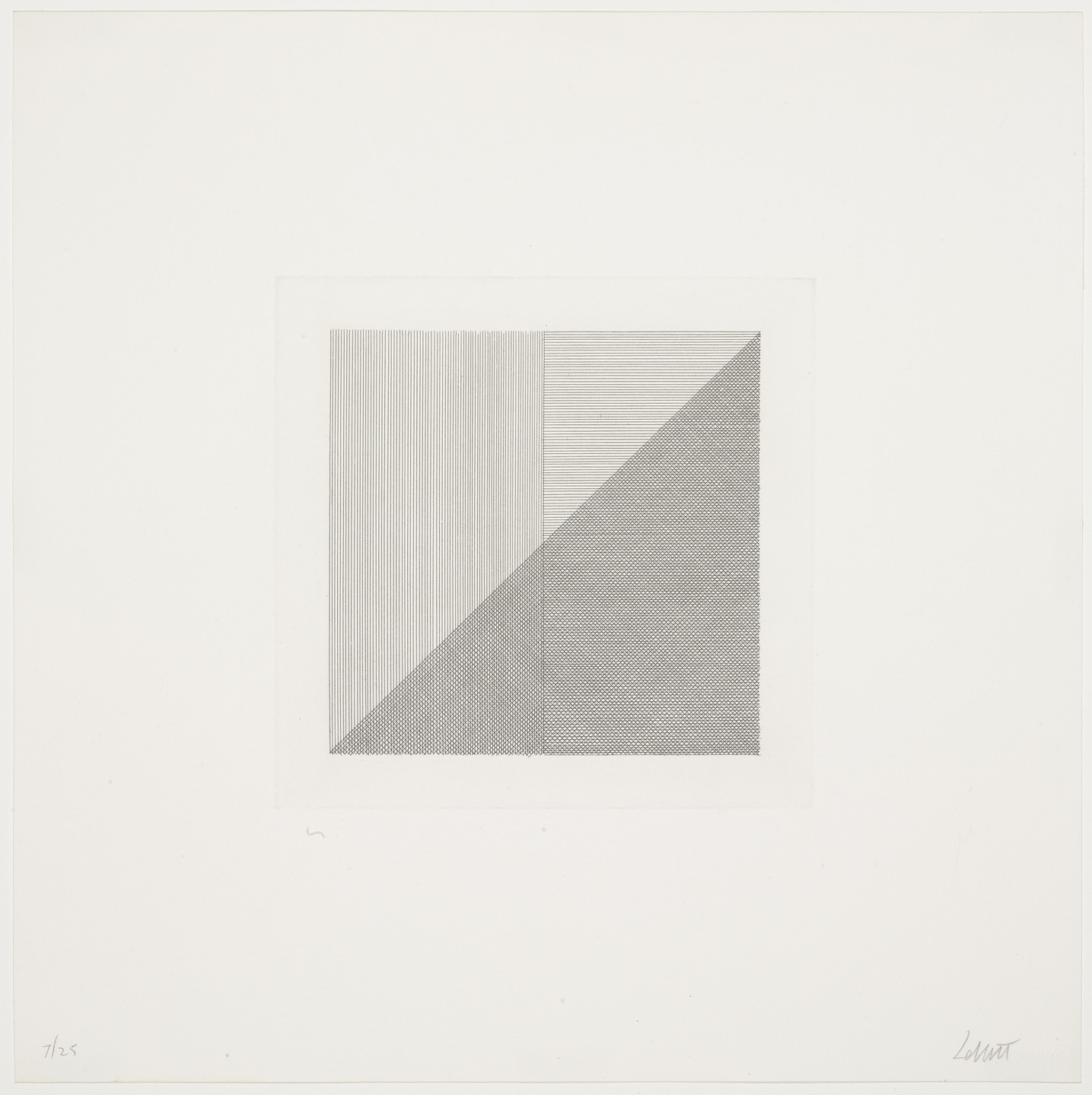Sol LeWitt. Squares with a Different Line Direction in Each Half Square. 1971