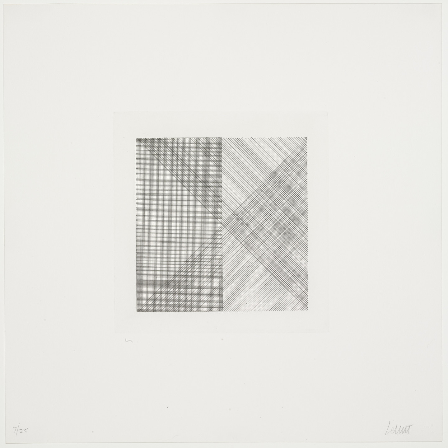 Sol LeWitt. Untitled from Squares with a Different Line Direction in Each Half Square. 1971