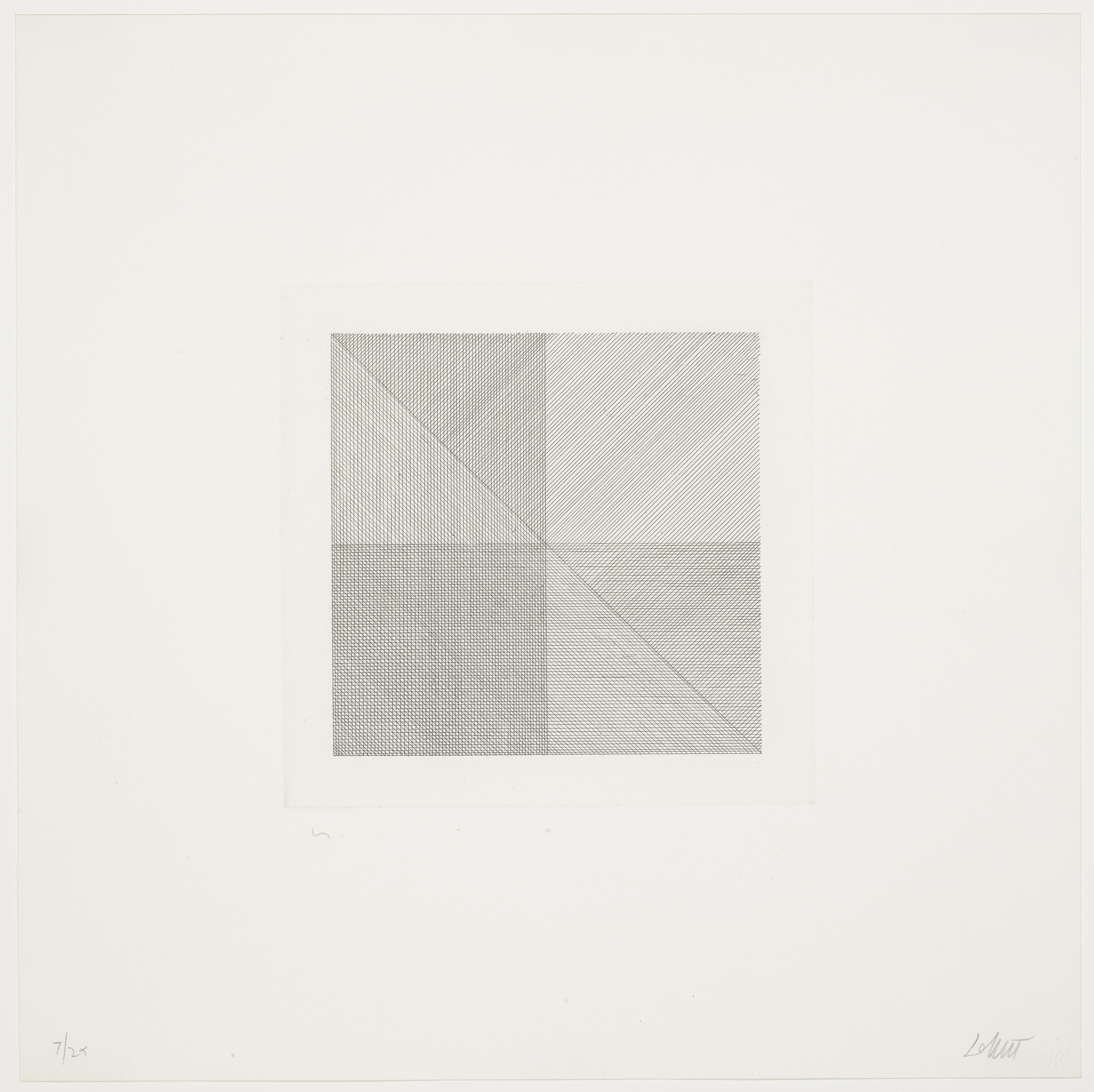 Sol LeWitt. Untitled from Squares with a Different Line Direction in Each Half Square