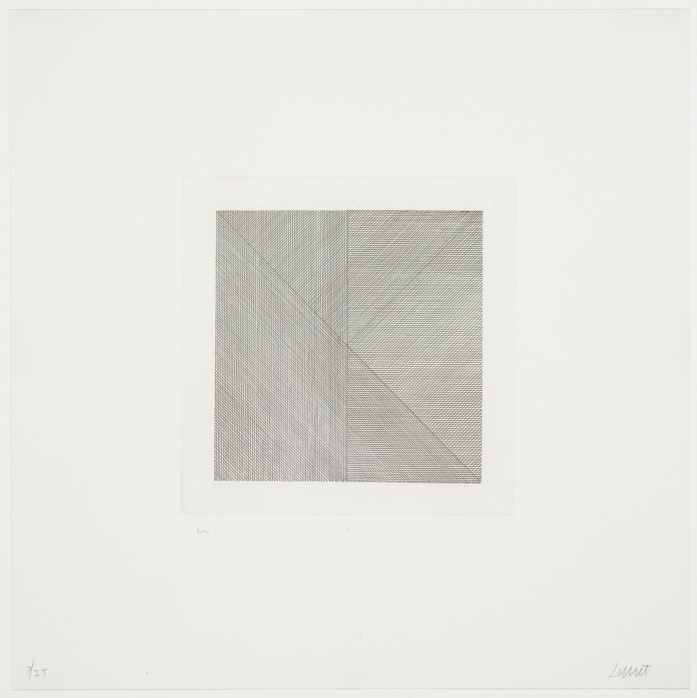 Sol LeWitt. Untitled from Squares with a Different Line Direction in Each Half Square. 1971