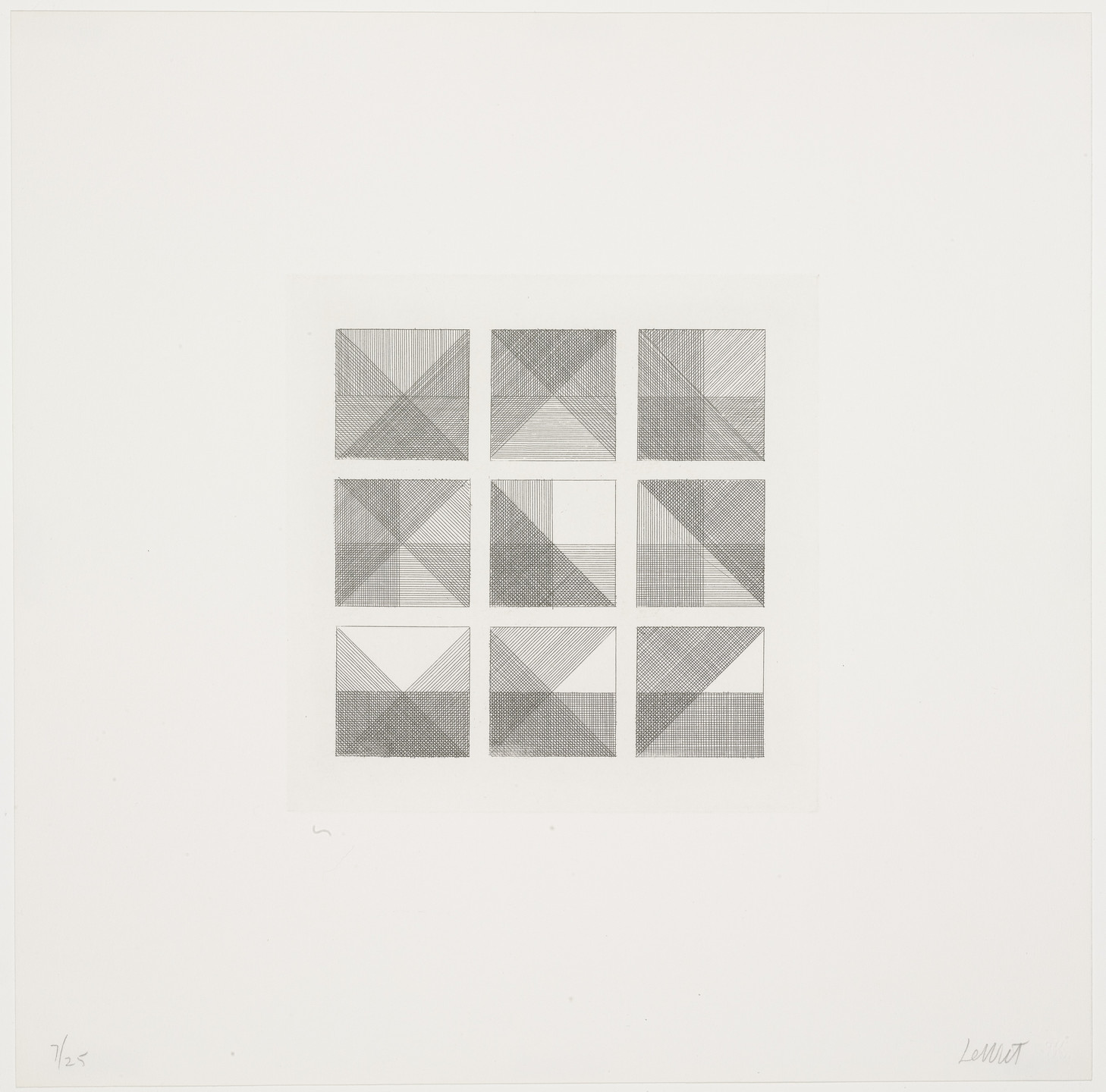 Sol LeWitt. Untitled from Squares with a Different Line Direction in Each Half Square. 1971