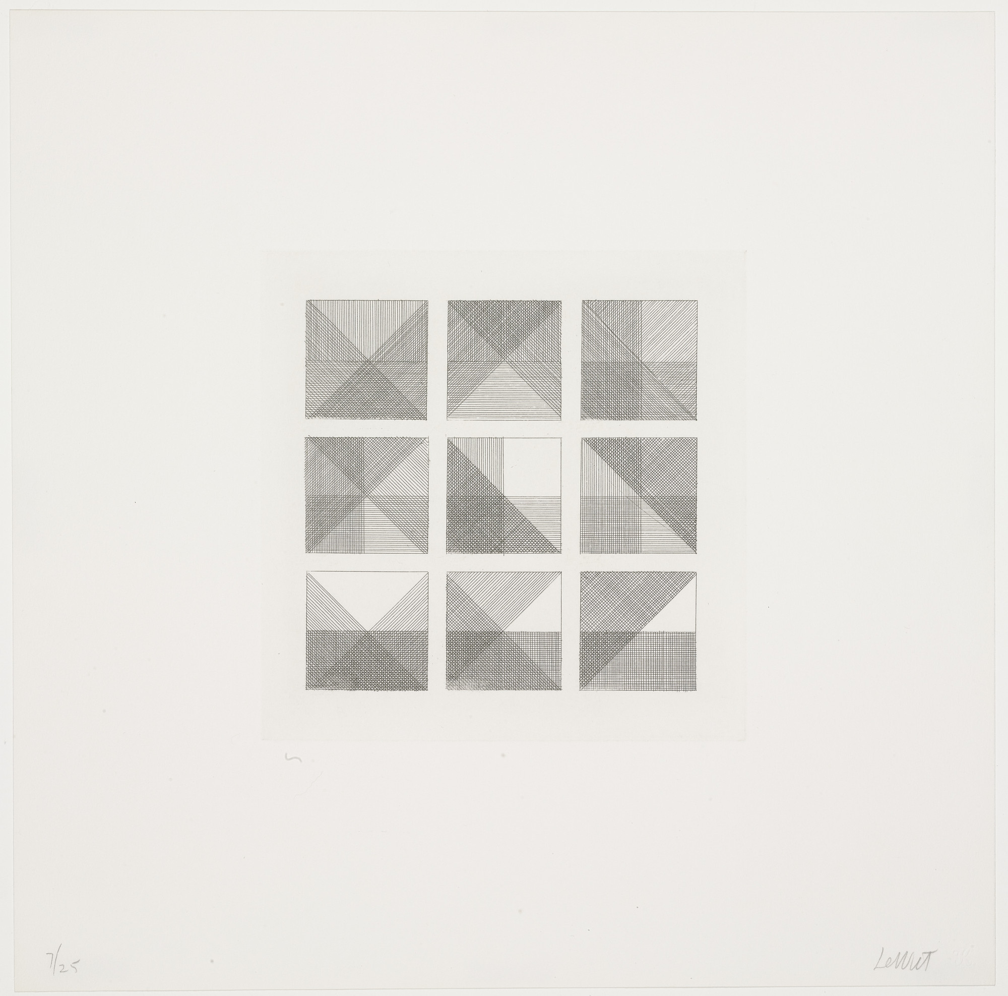 Sol LeWitt. Untitled from Squares with a Different Line Direction in Each Half Square