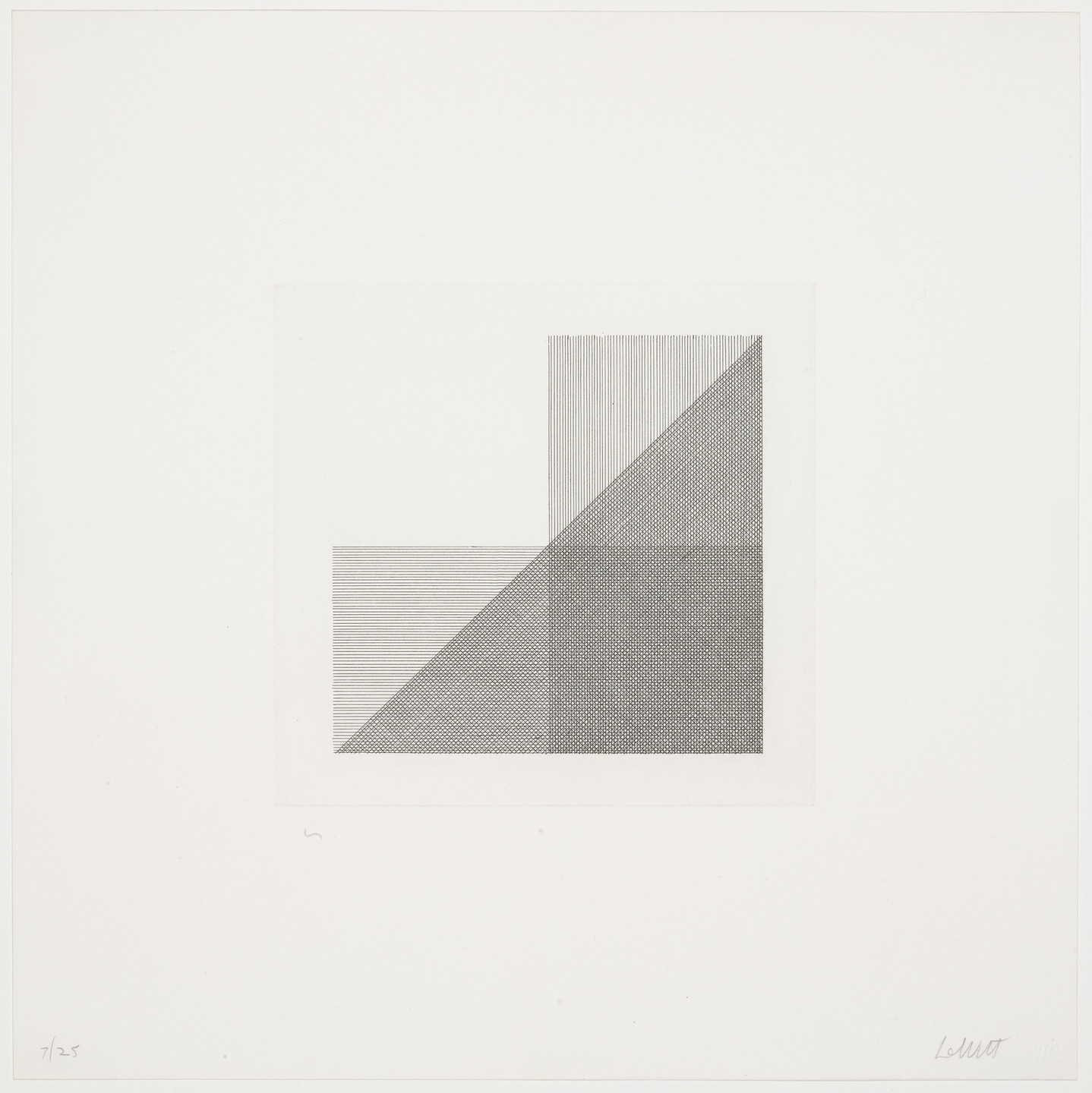 Sol LeWitt. Untitled from Squares with a Different Line Direction in Each Half Square. 1971
