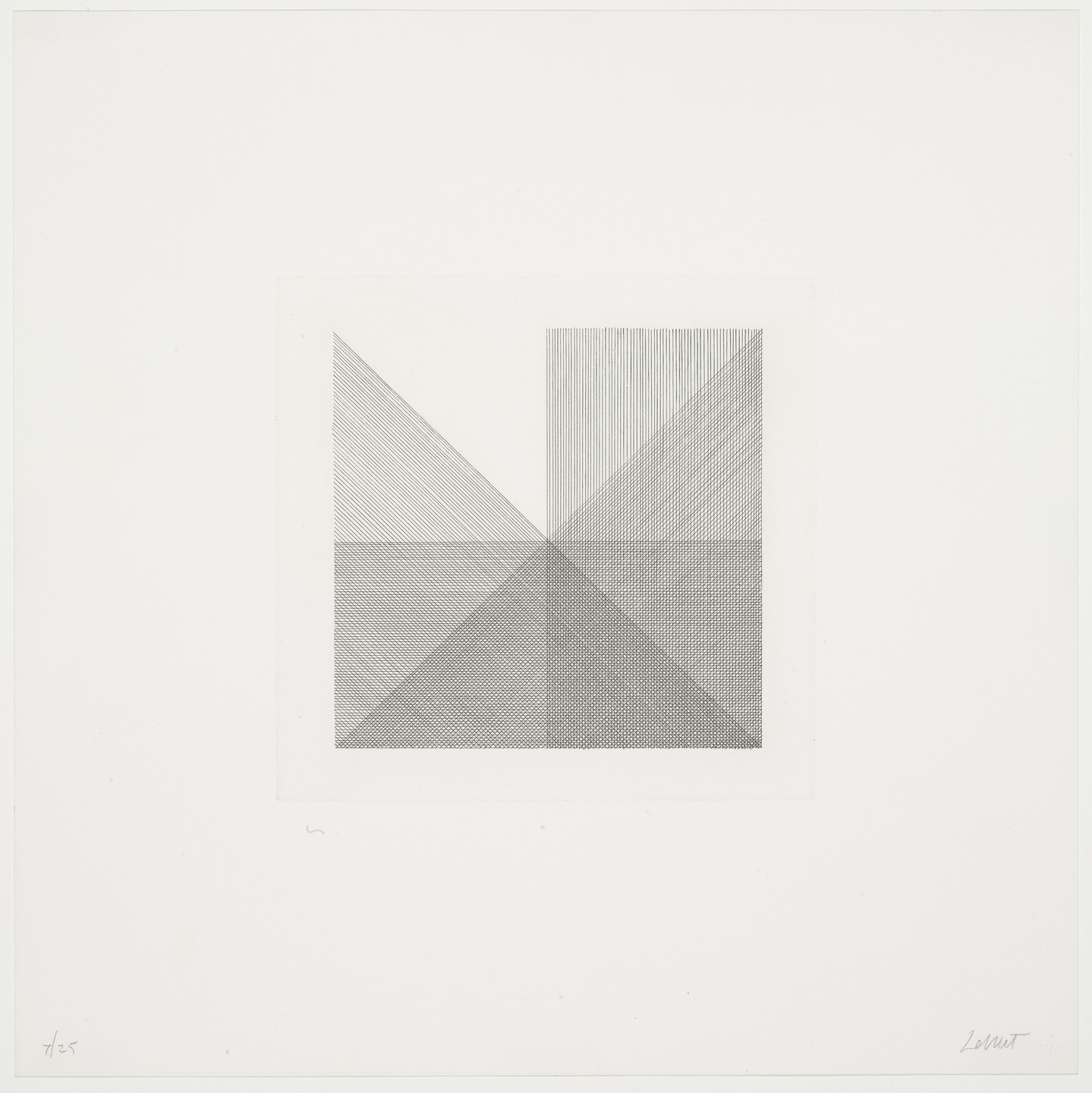 Sol LeWitt. Untitled from Squares with a Different Line Direction in Each Half Square. 1971