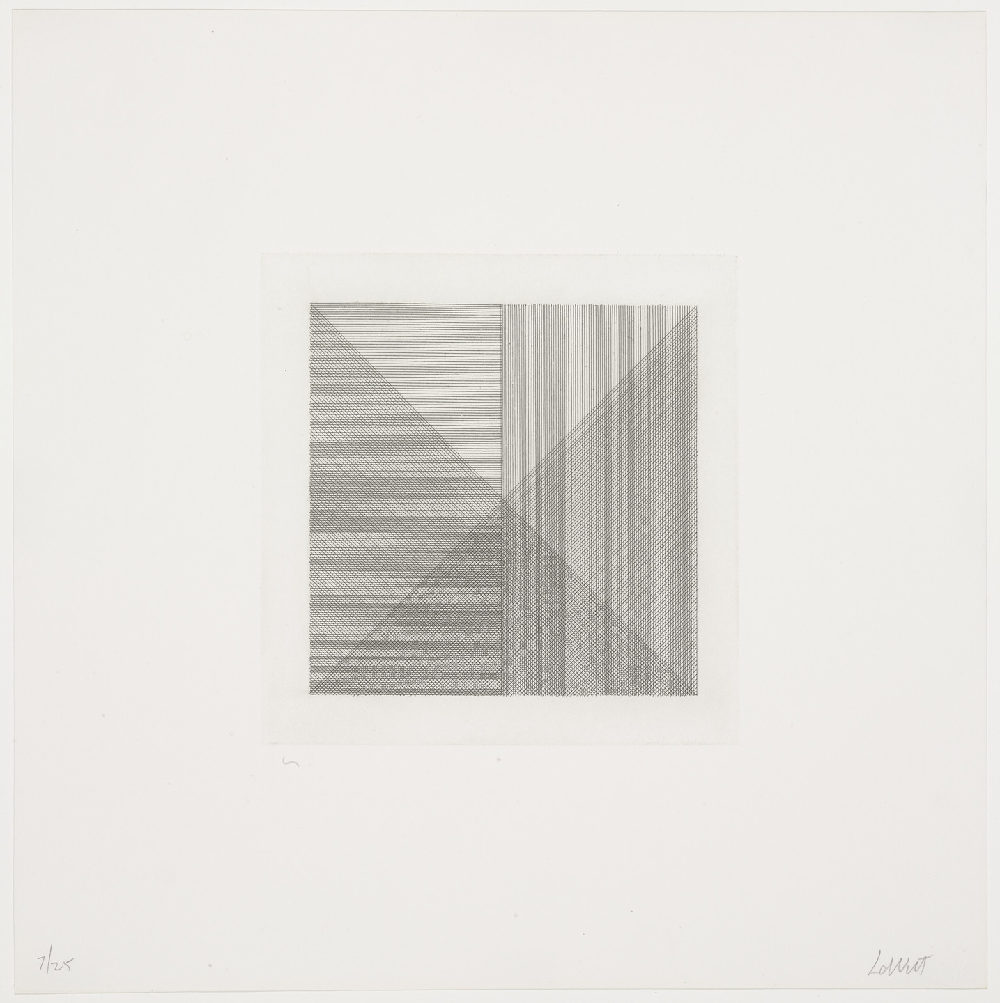 Sol LeWitt. Untitled from Squares with a Different Line Direction in Each Half Square. 1971