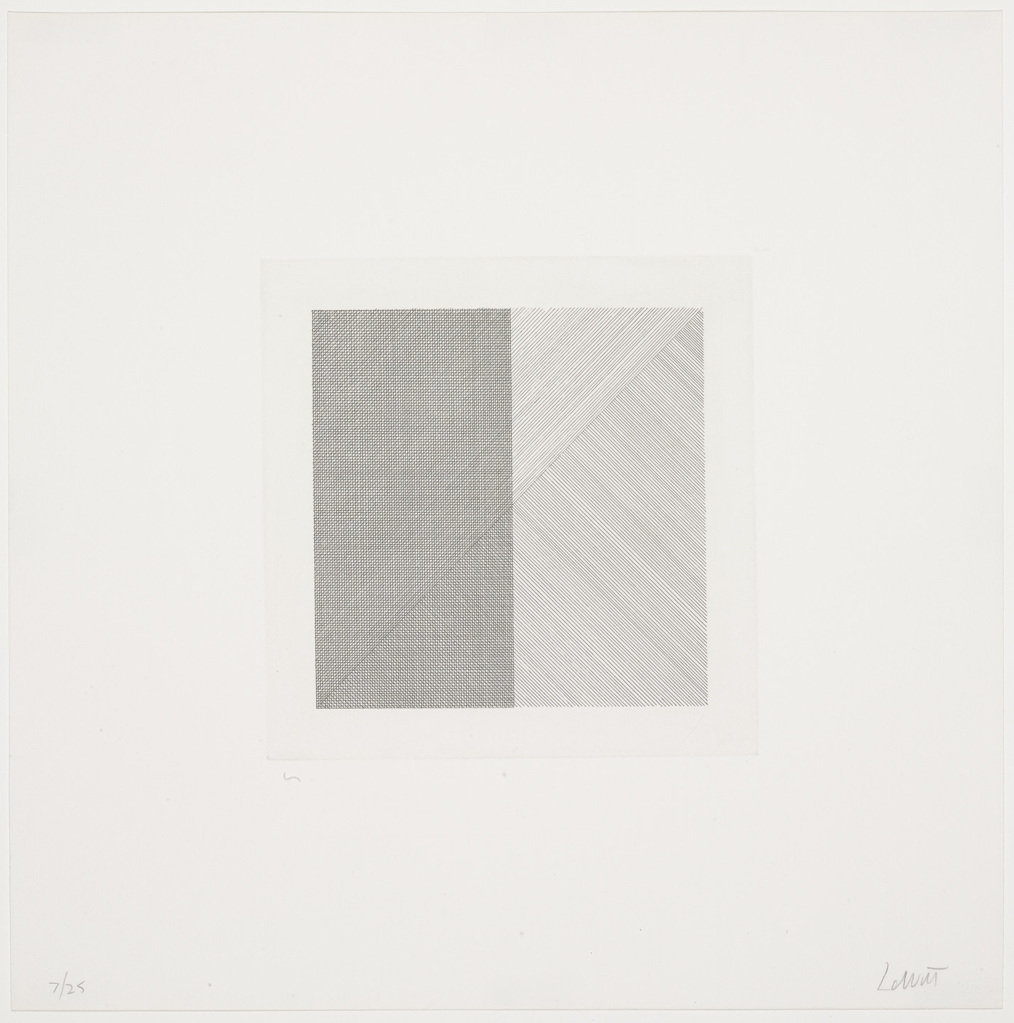 Sol LeWitt. Untitled from Squares with a Different Line Direction in Each Half Square. 1971