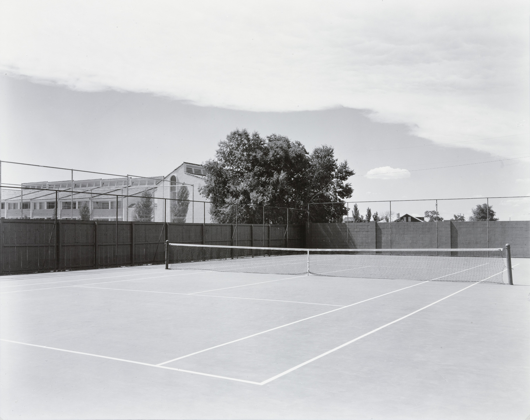 Nicholas Nixon. Northeast Court, Tennis Club of Albuquerque. August, 1973