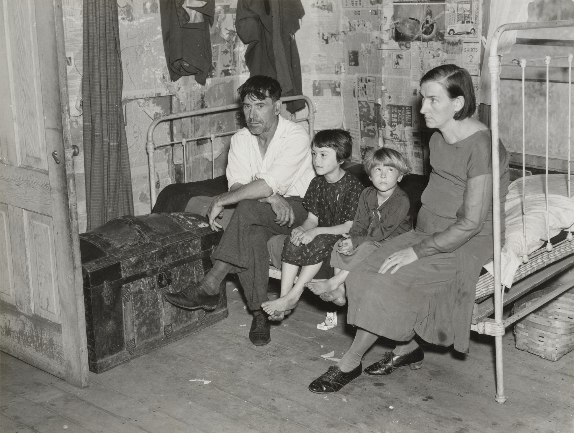 Russell Lee. John Mathews, Wife, and Two Children in their Home near Black River Falls, Wisconsin, Farm Family, Cutover Area, Wisconsin