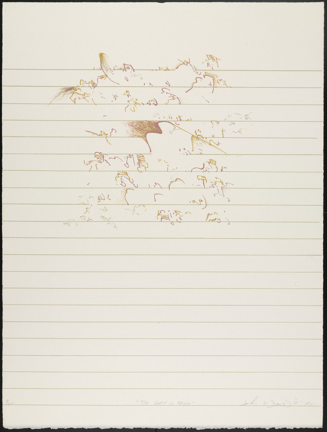 John Edward Dowell. The Sky is Cryin from Visual Poems. 1971