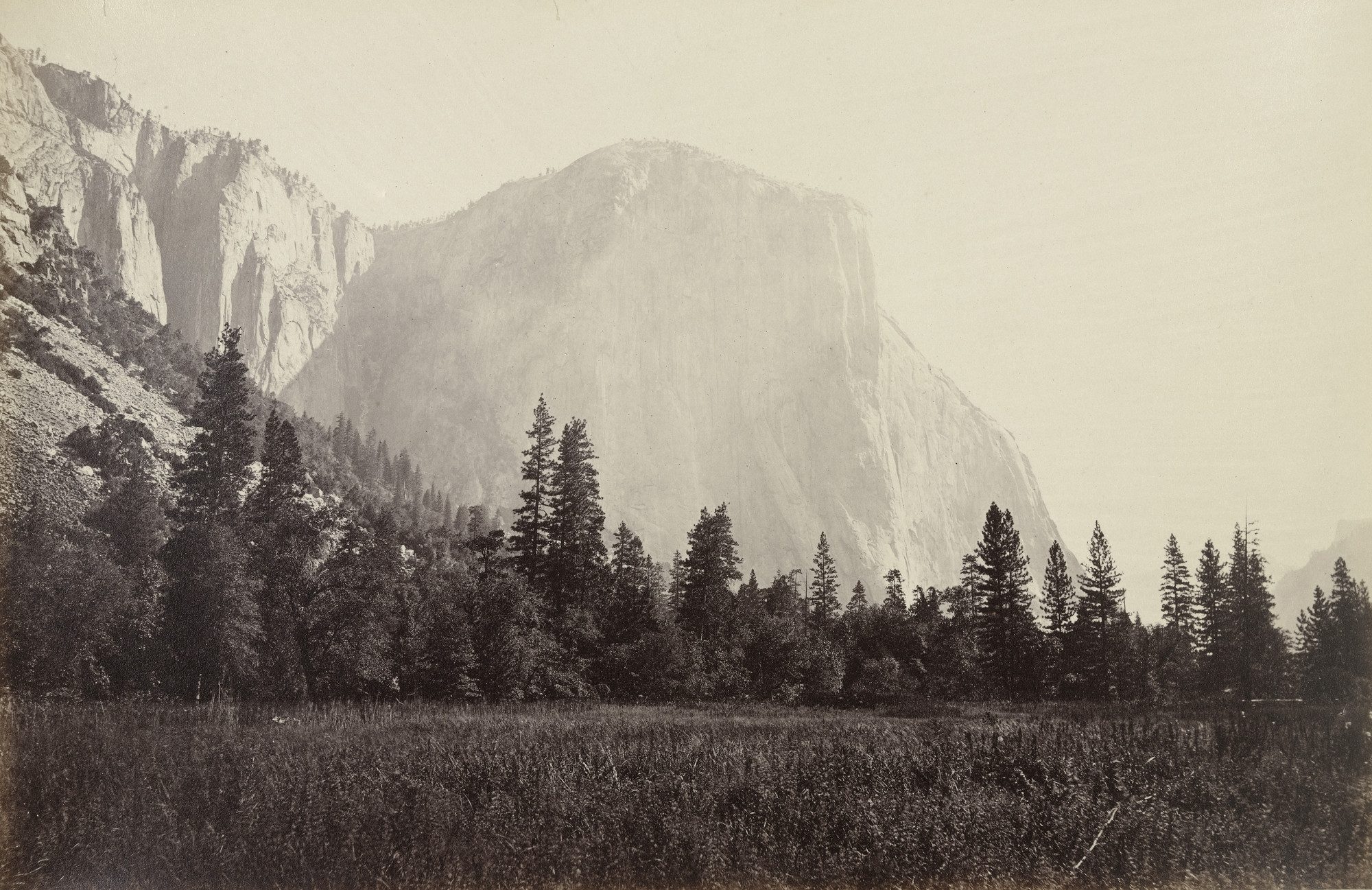 Carleton E. Watkins. El Capitan (3600 Feet) from the Foot of the Mariposa Trail. c. 1867