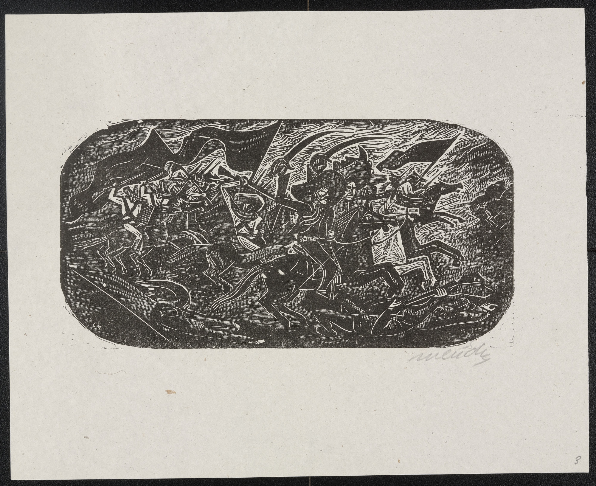Leopoldo Méndez. Horsemen (Jinetes) from the portfolio 25 Prints of Leopoldo Méndez
