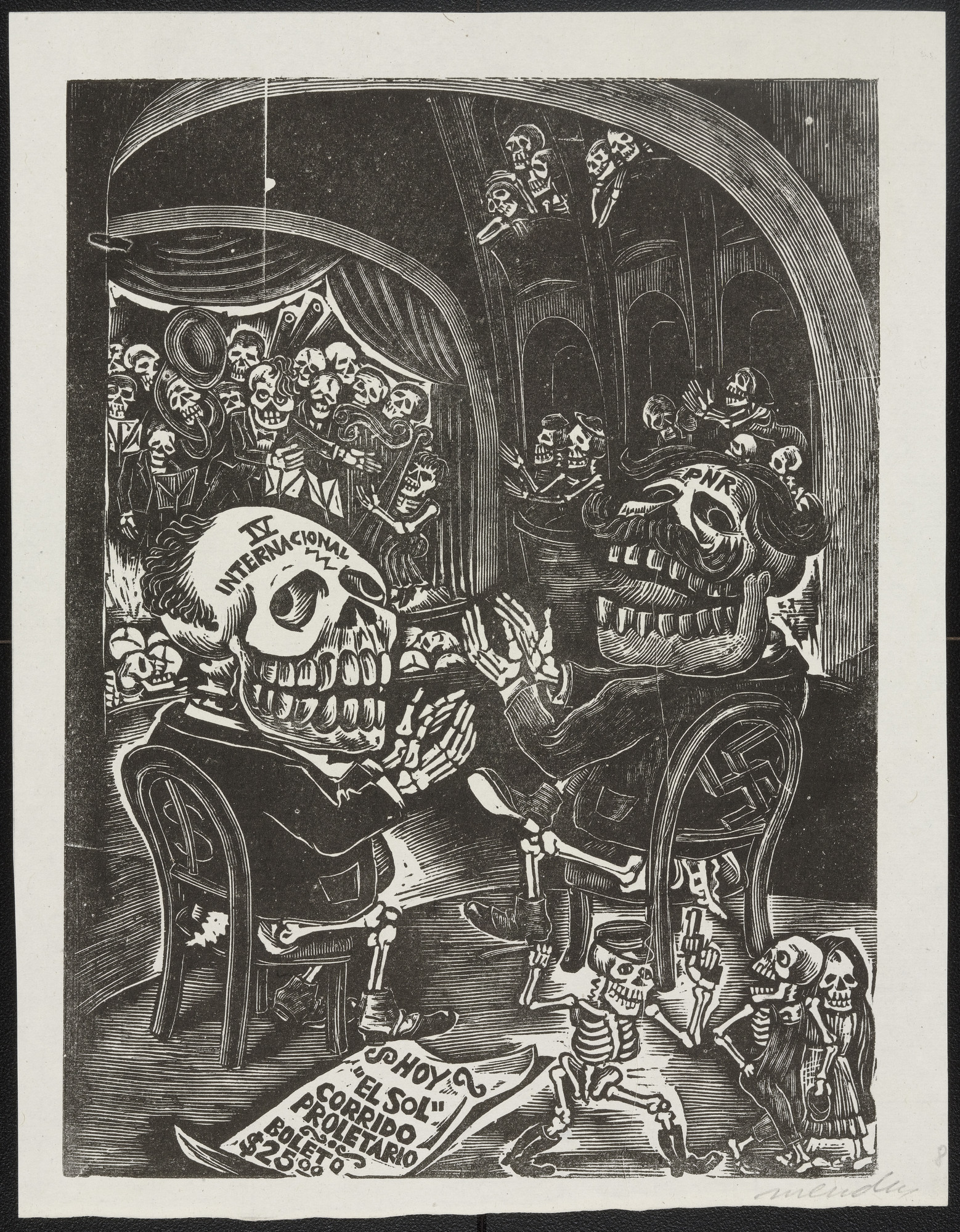 Leopoldo Méndez. The Symphonic Concert of Skeletons ( Concierto